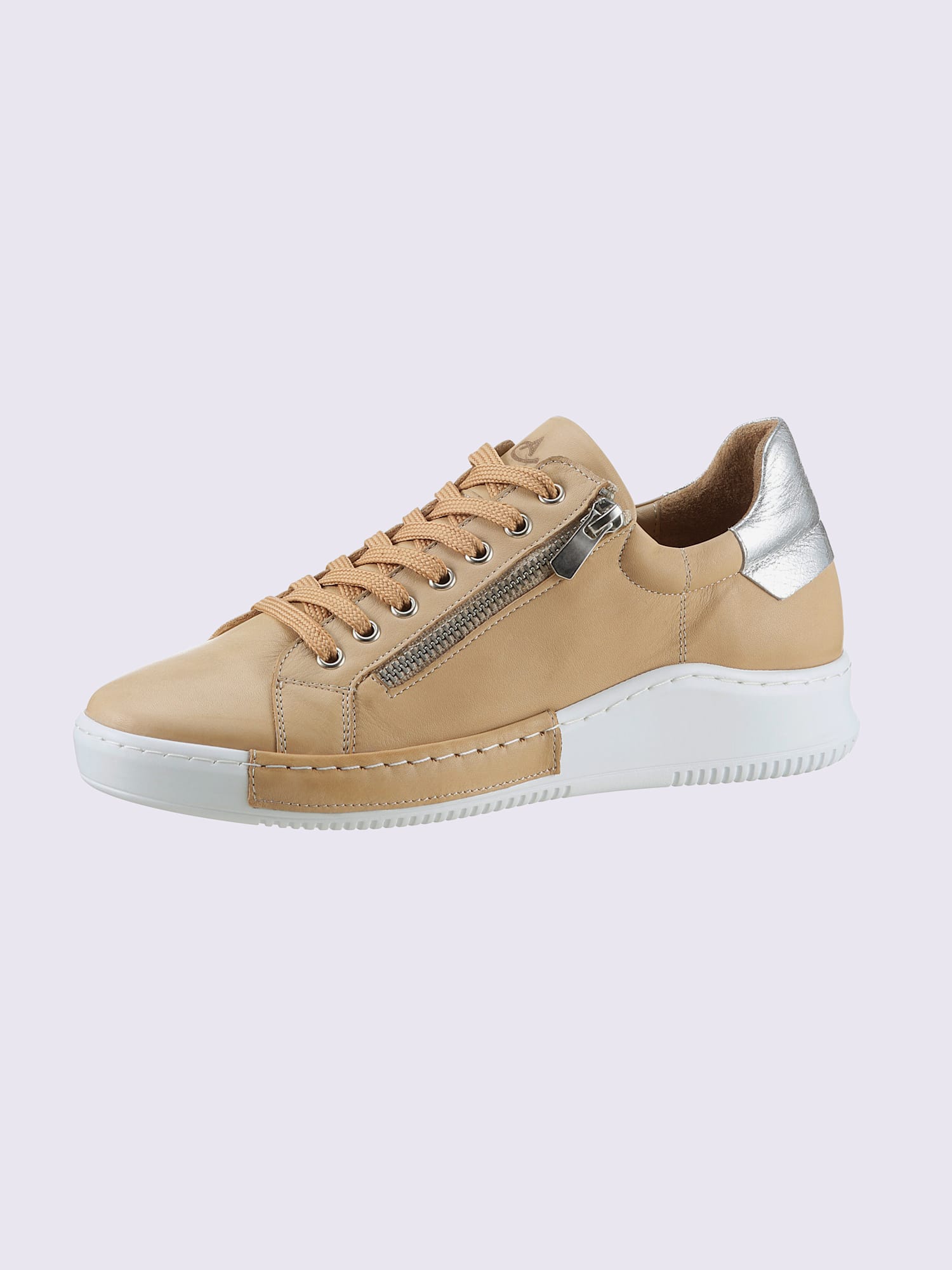 Baskets cuir nappa de vache, couleur marron, taille 40 - helline