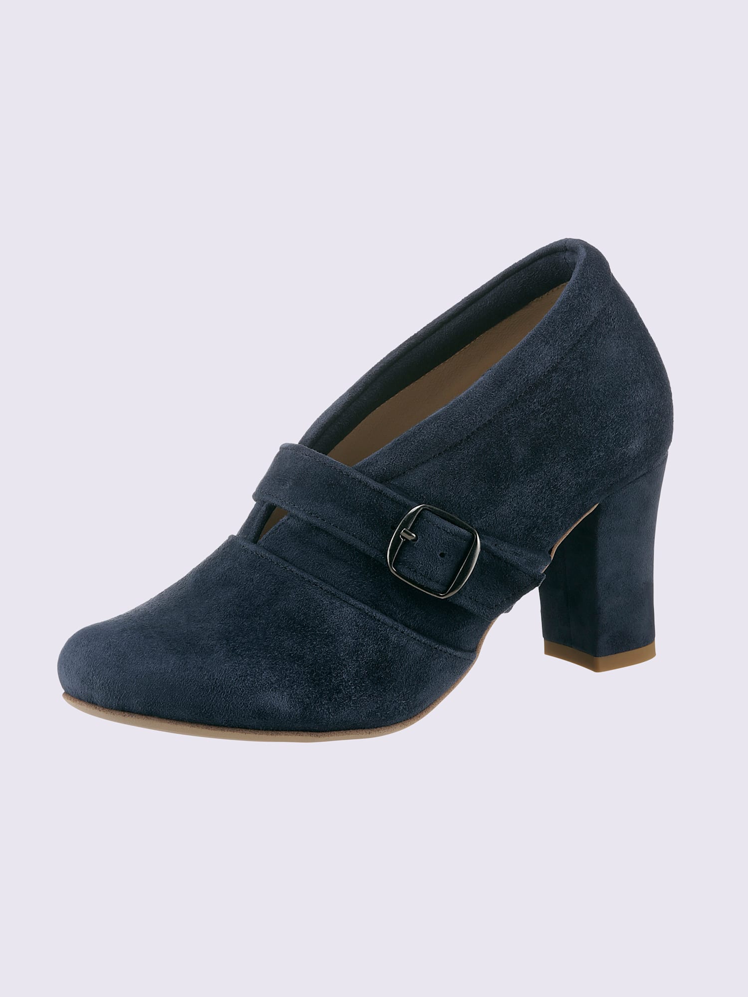 Trotteurs à front haut textile doux en synthétique velours, couleur bleu, taille 39 - helline