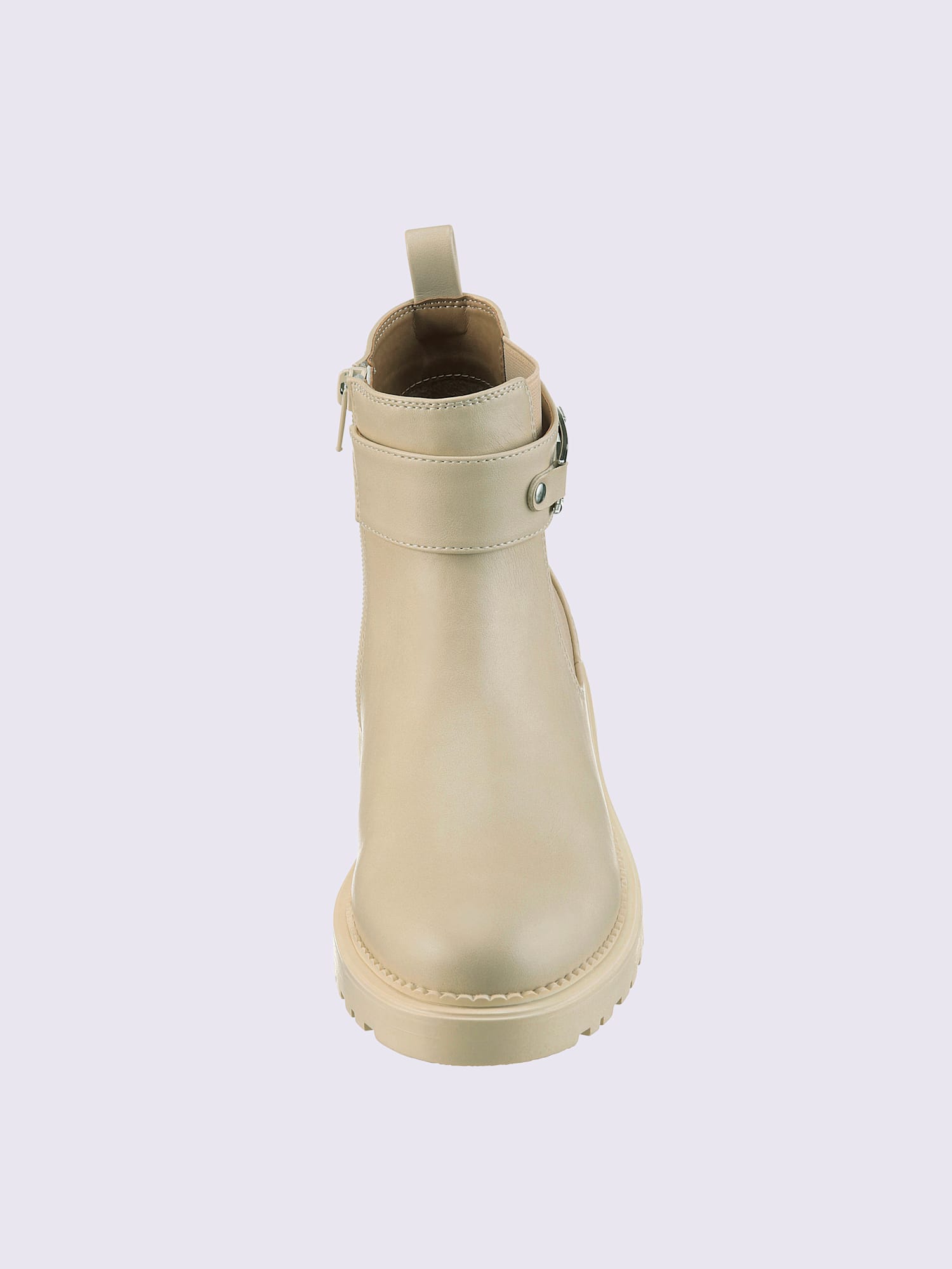 Bottines matière synthétique, couleur marron, taille 42 - helline
