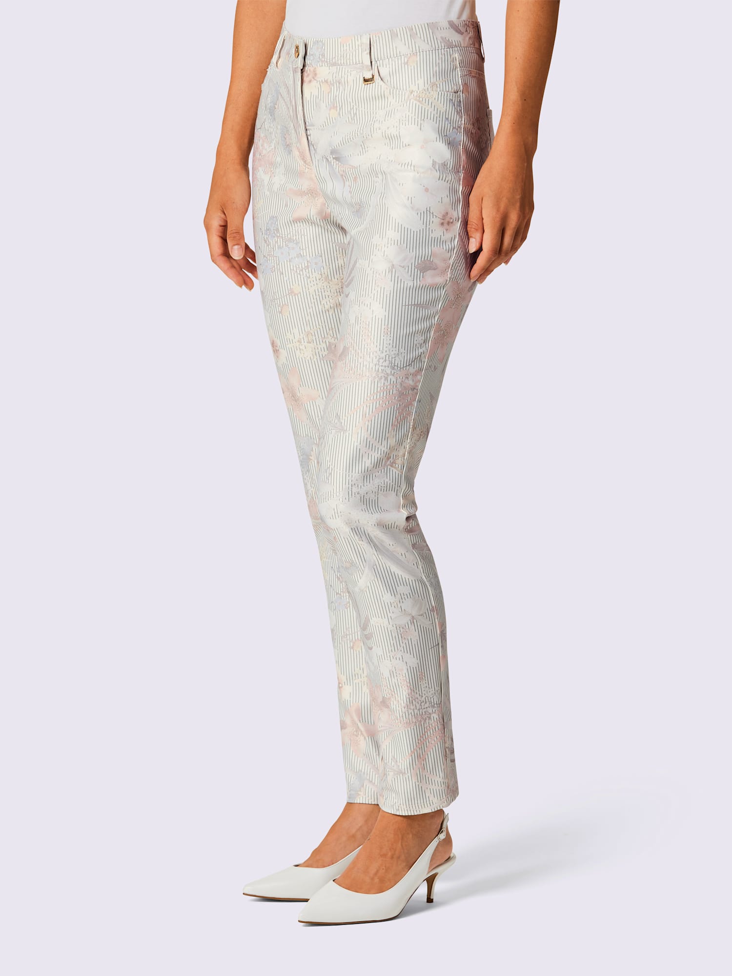Jean 5 poches 20% modal, couleur couleur ivoire, taille 48, marque CREATION L PREMIUM - helline