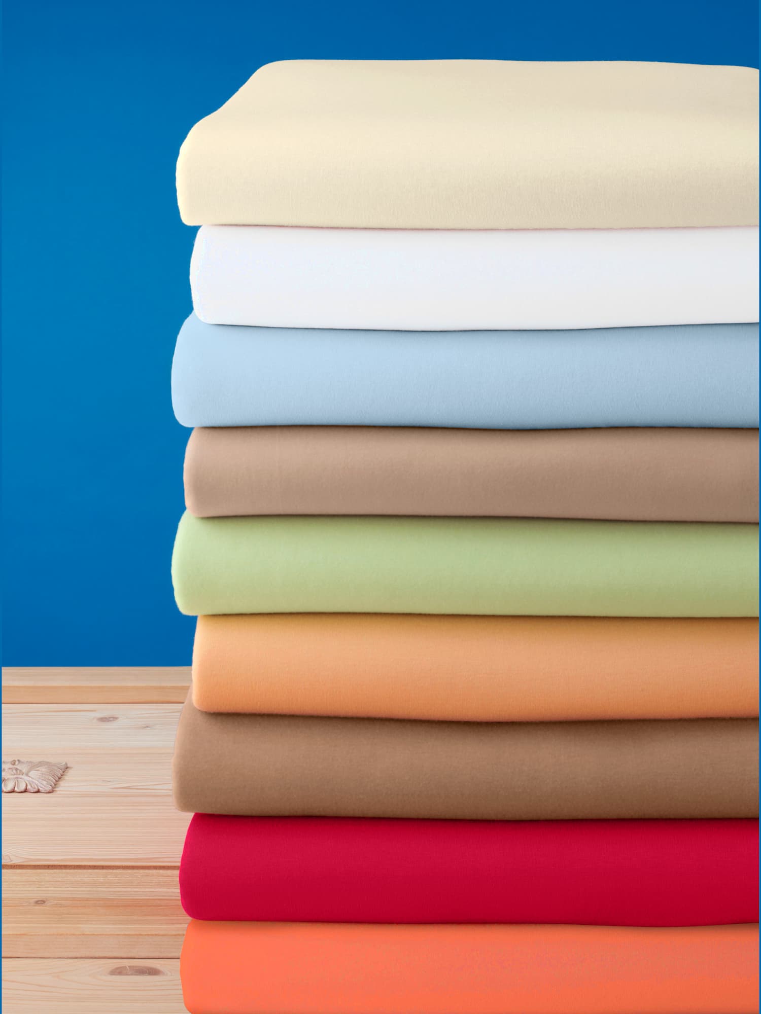 Drap-housse jersey maco à repassage superflu, Jersey maco, couleur : orange moyen uni, taille 1 pièce 180x200 - 200x200 cm, marque wäschepur, 100%