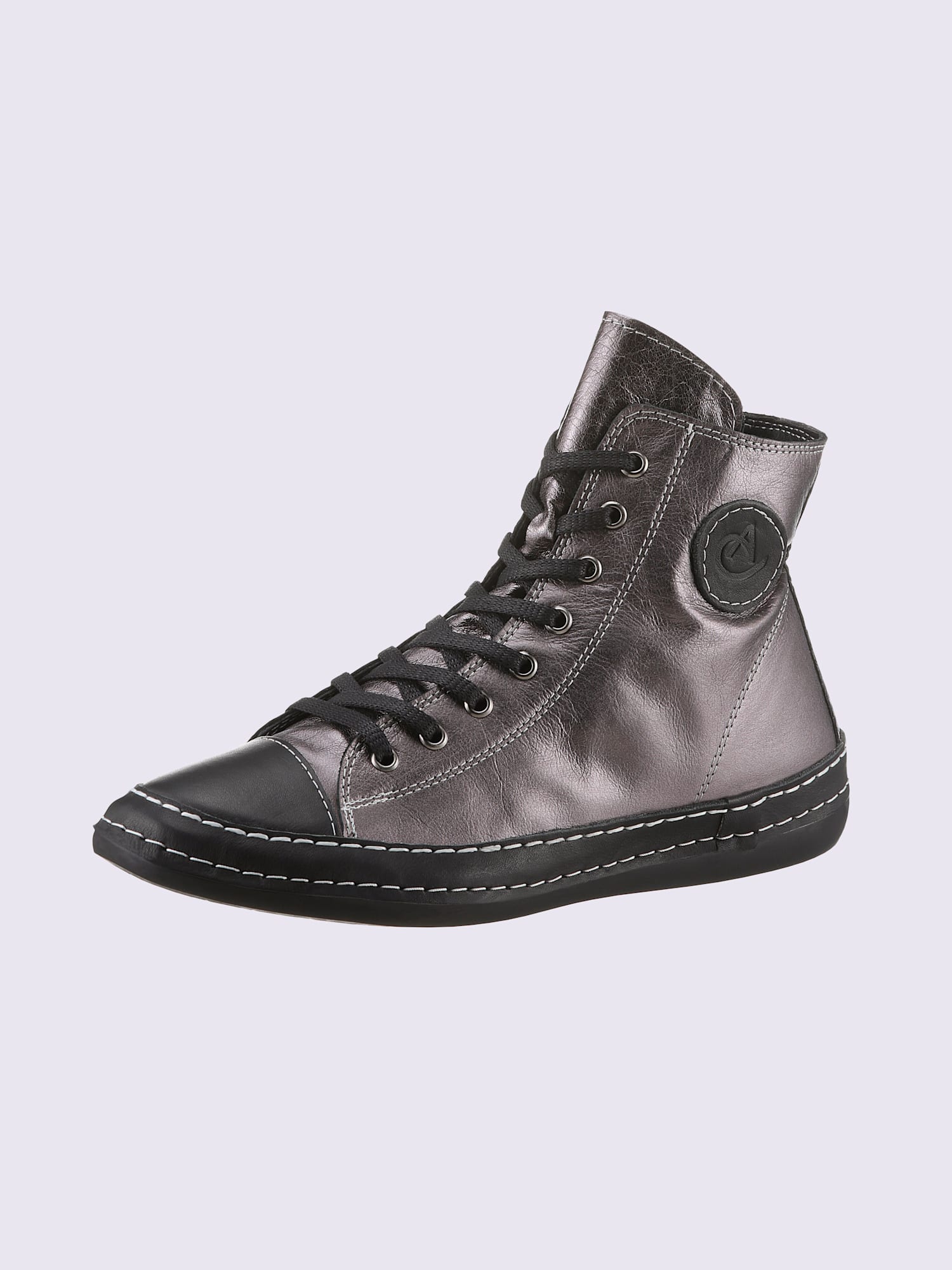 Baskets cuir nappa de vache, couleur noir, taille 42 - helline