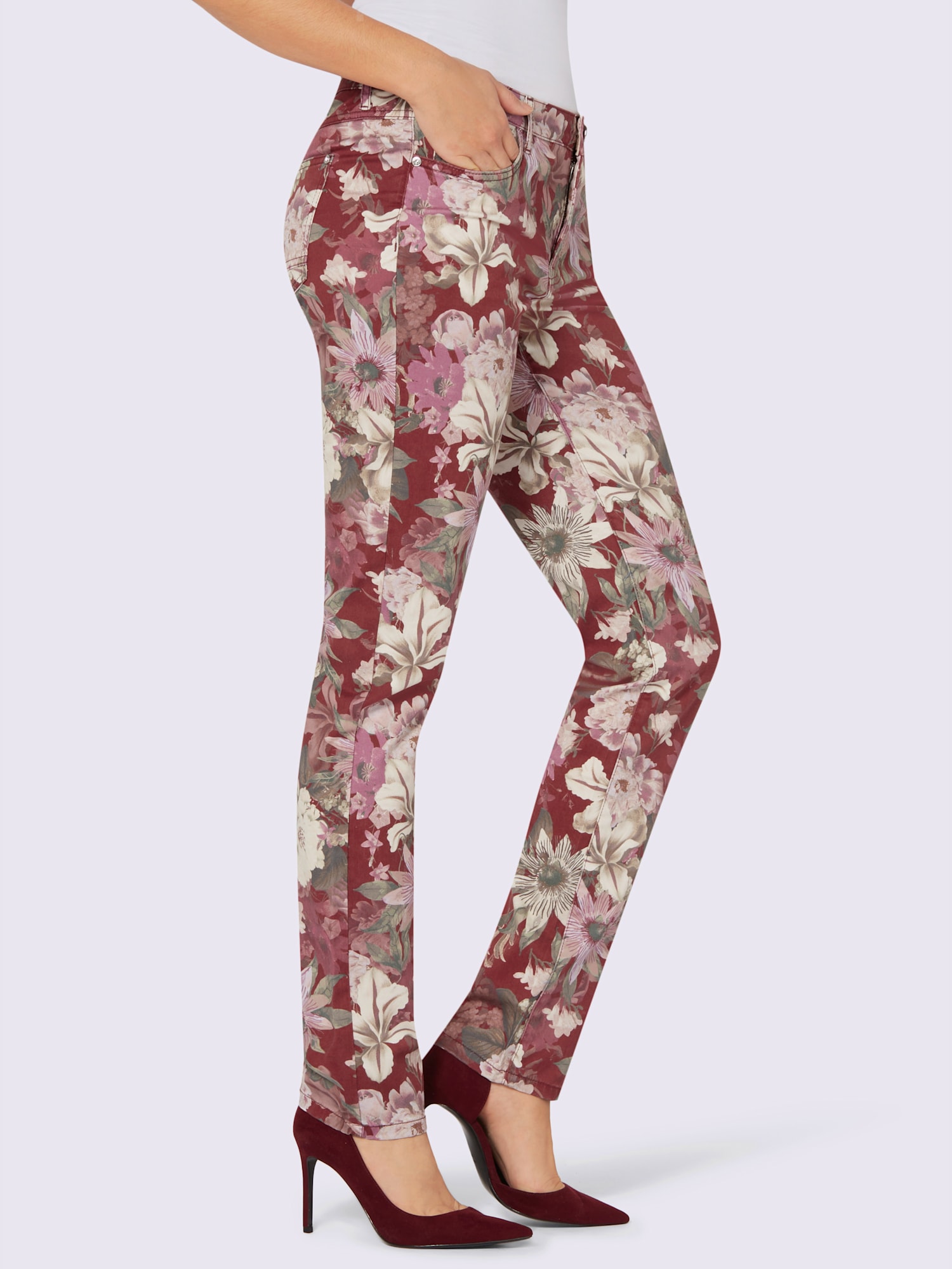Jean 5 poches coupe 5 poches, couleur rouge, taille 38, marque Creation L - helline