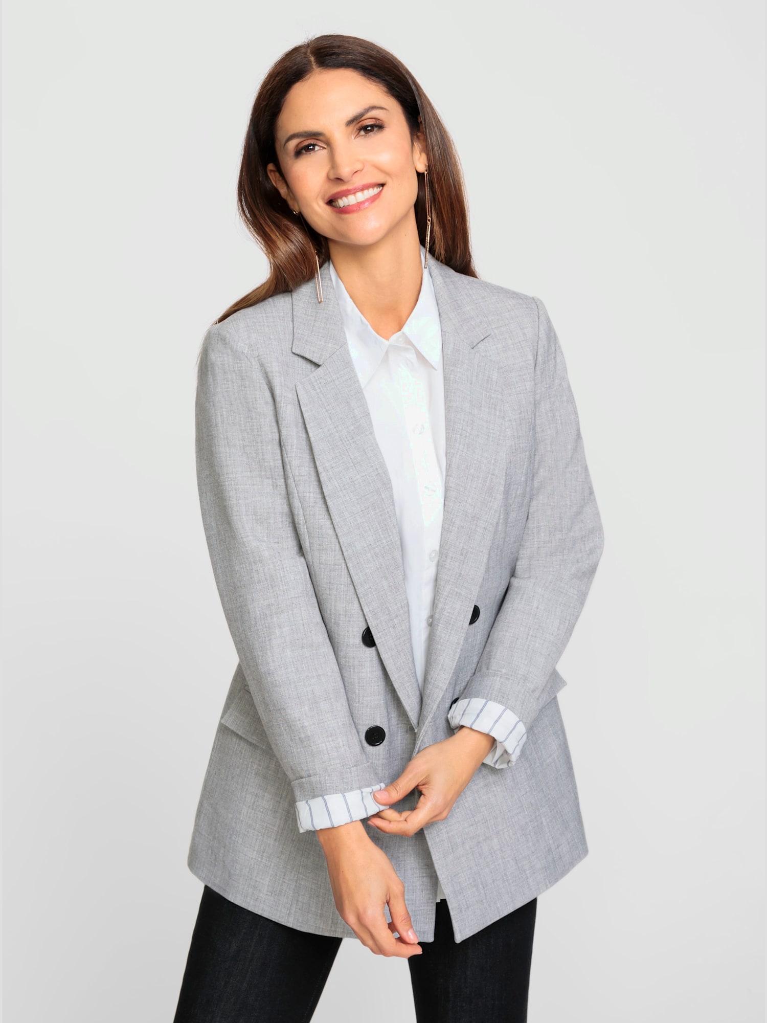 Blazer structure indéformable, couleur gris, taille 48 - Witt
