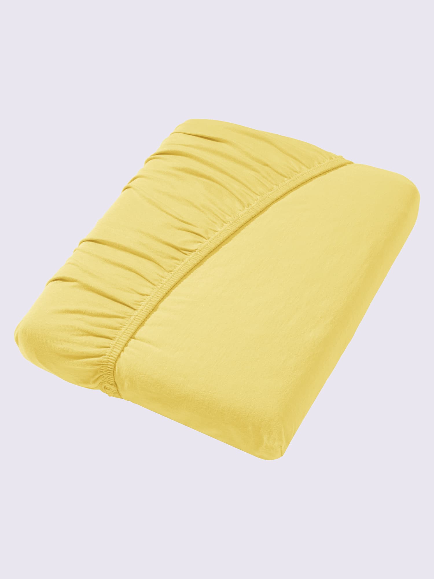 Drap-housse jersey maco à repassage superflu, couleur jaune, taille 1 pièce 90x190 - 100x200 cm, marque wäschepur - helline