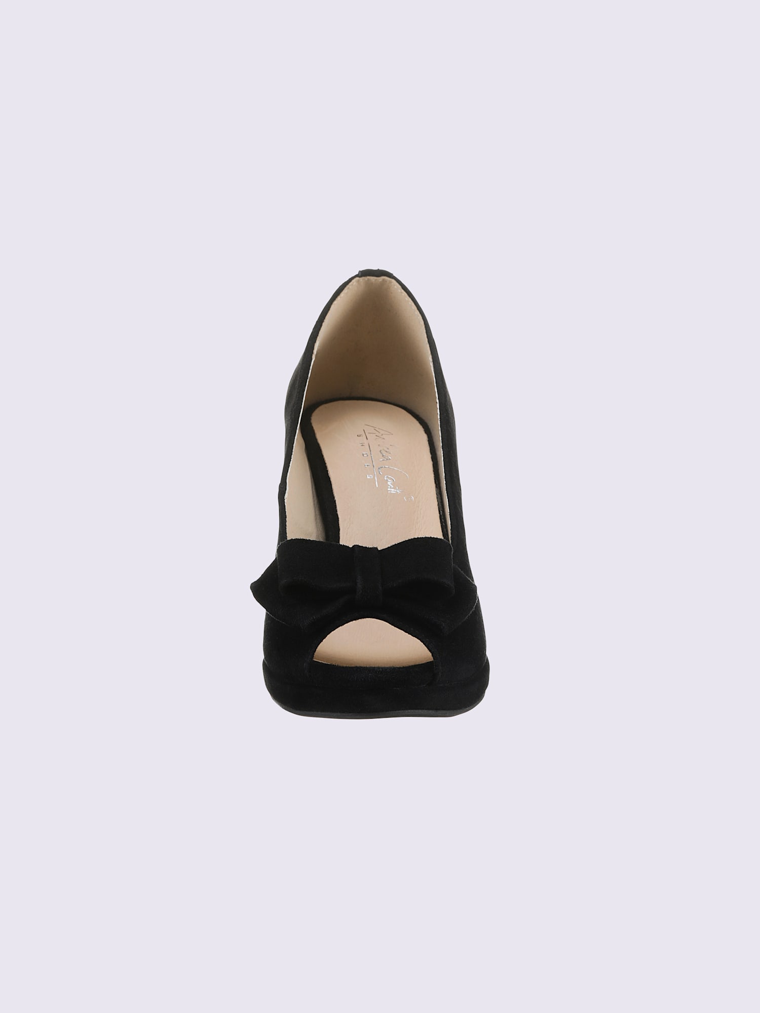 Bout ouvert cuir velours de chèvre, couleur noir, taille 36 - helline
