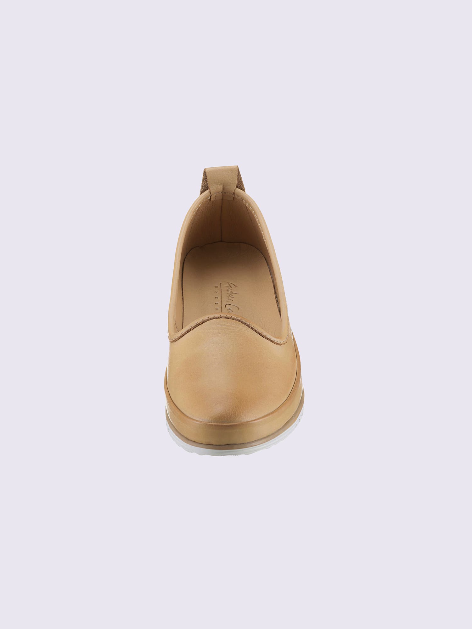 Trotteurs semelle intérieure amovible en cuir, marron clair uni, taille 41 - helline