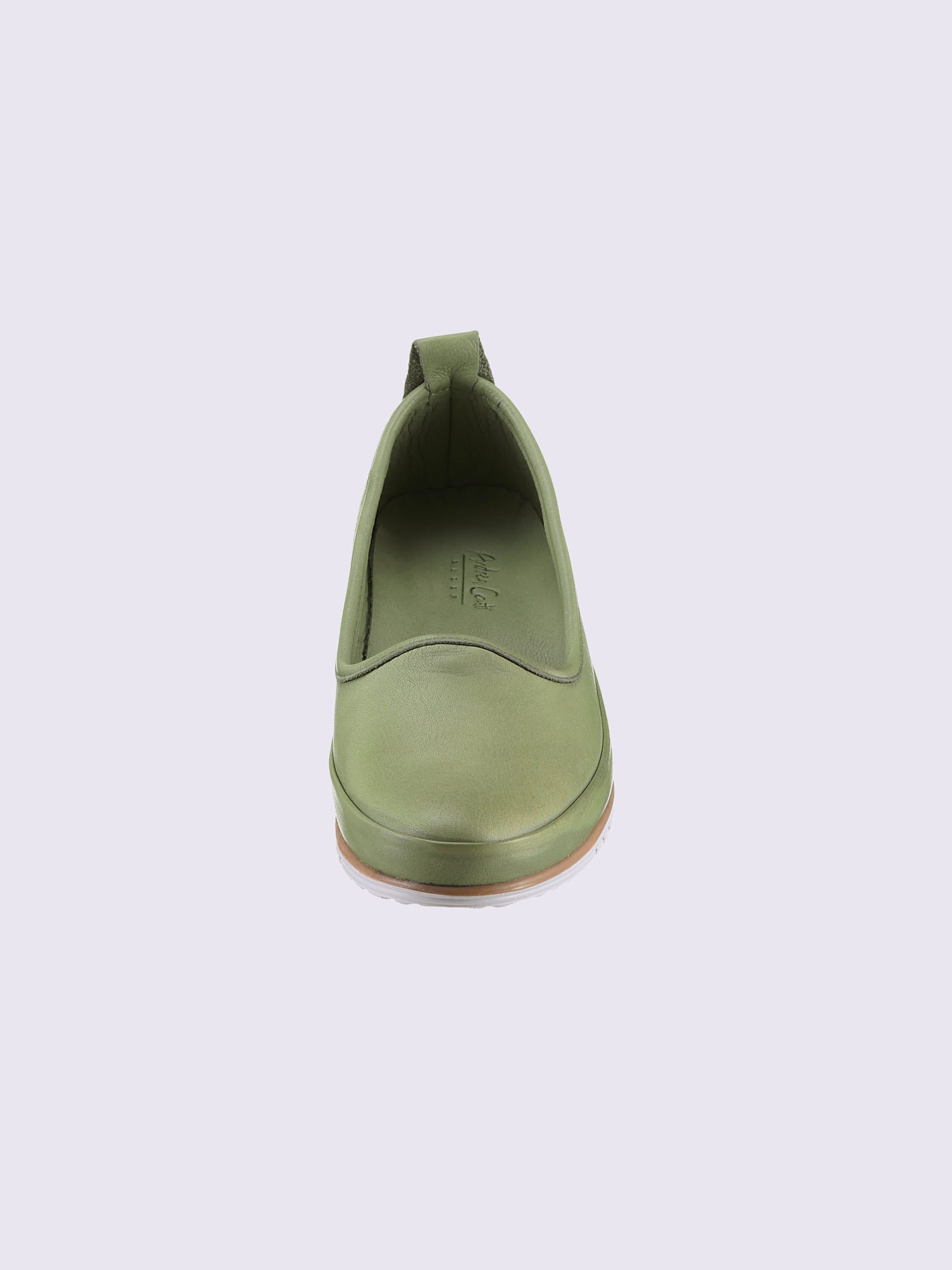 Trotteurs semelle intérieure amovible en cuir, vert clair uni, taille 41 - helline