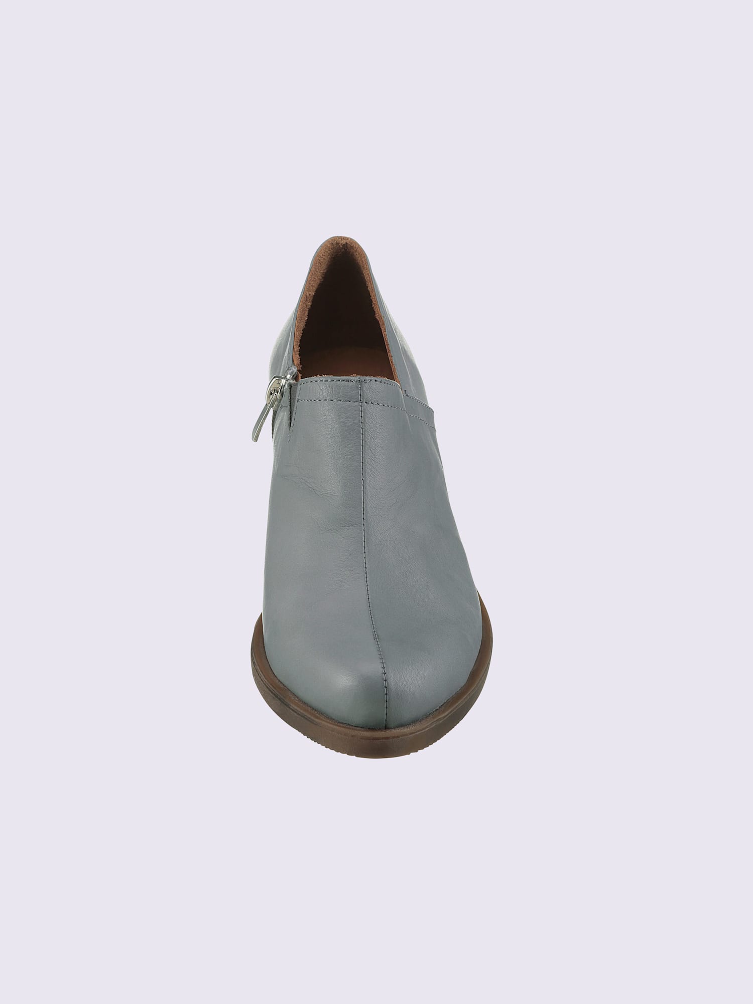 Bottine courte cuir vachette, gris moyen uni, taille 39 - helline