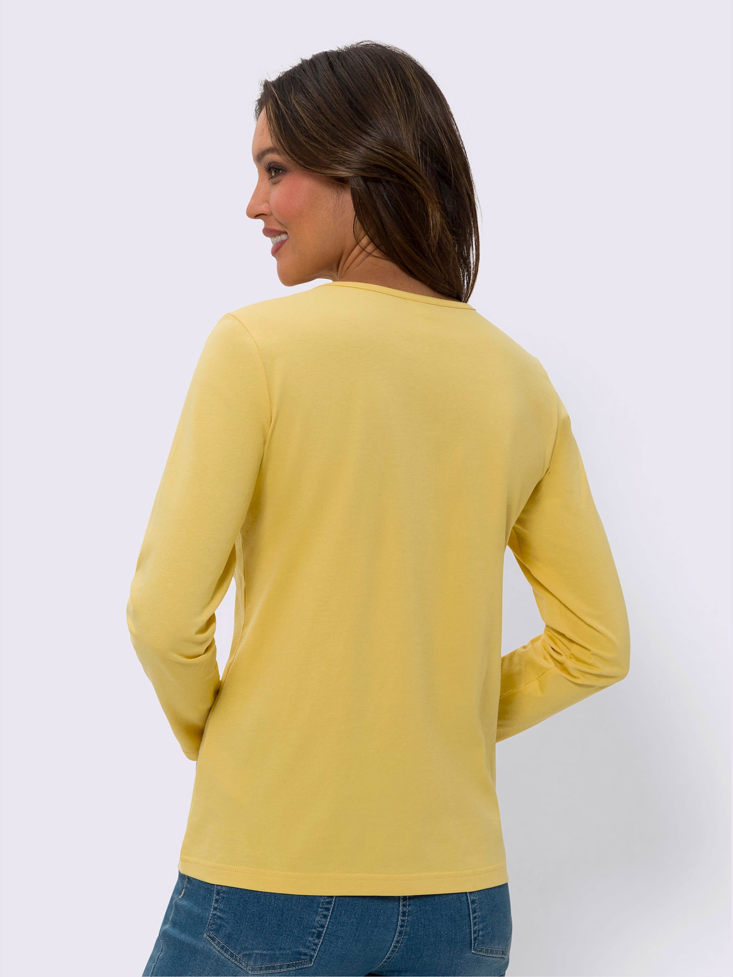T-shirt à manches longues un basique facile à assortir, couleur jaune, taille 40 - Witt