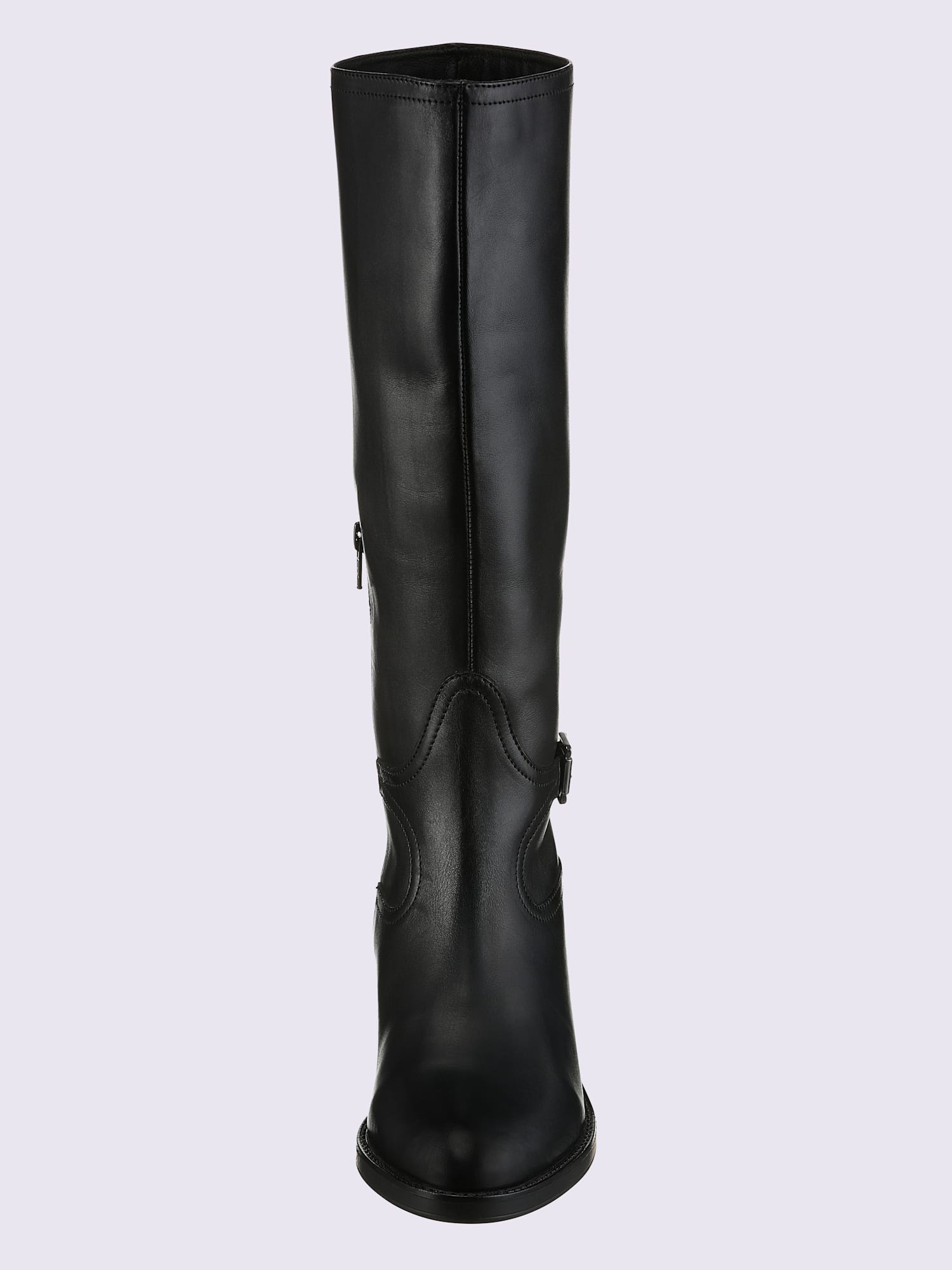 Bottes cuir nappa de vache, noir uni, taille 38 - helline