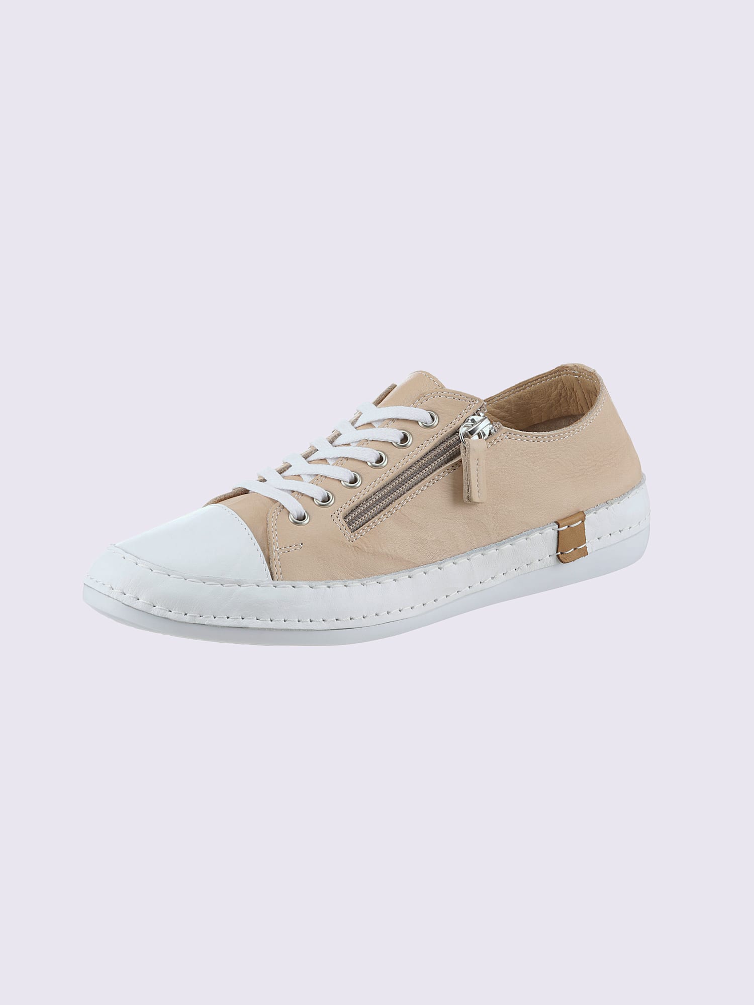Baskets cuir nappa de vache, couleur blanc, taille 36 - helline