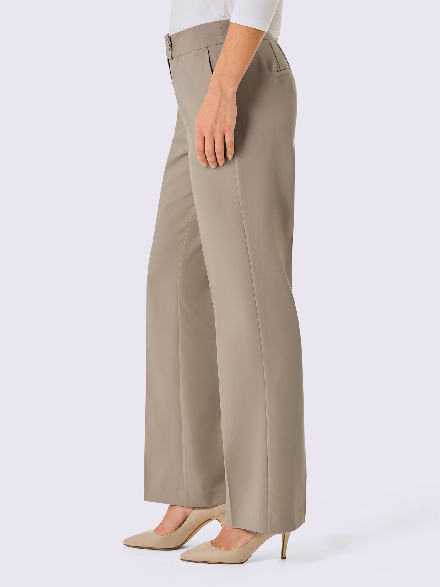 Pantalon plissé 63% lyocell (tencel), couleur marron, taille 38, marque CREATION L PREMIUM - helline