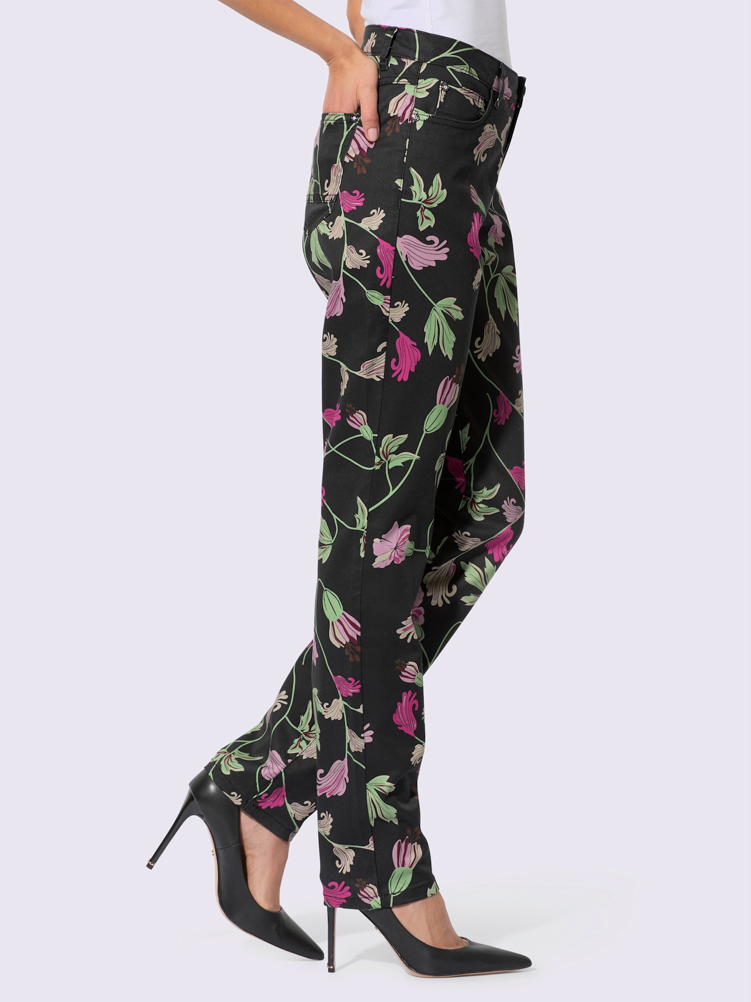 Pantalon 5 poches 55% lyocell, couleur noir, taille 38, marque Creation L - helline