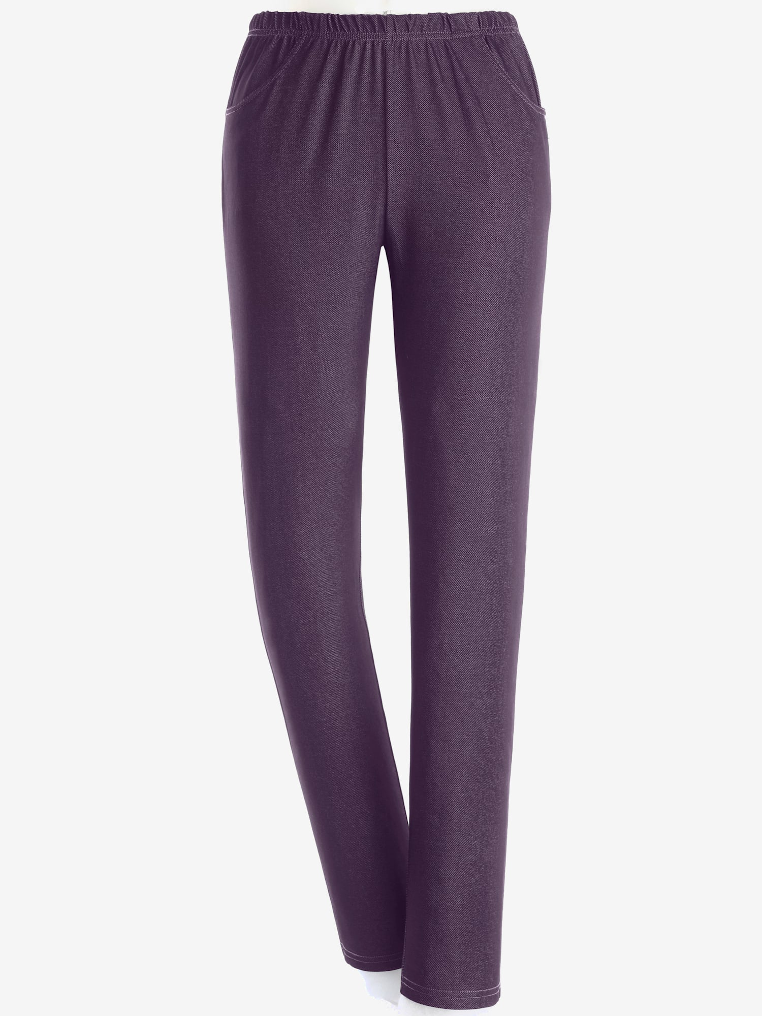 Pantalon de loisirs imitation jean, couleur violet, taille 48 - helline