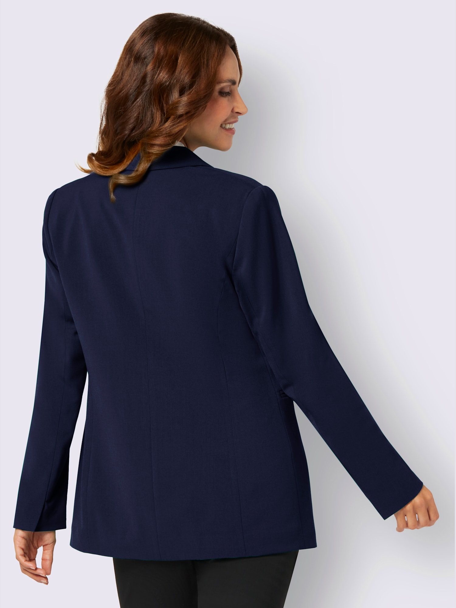 Blazer mélange de matières facile d'entretien, couleur bleu, taille 38, marque Fair Lady - helline