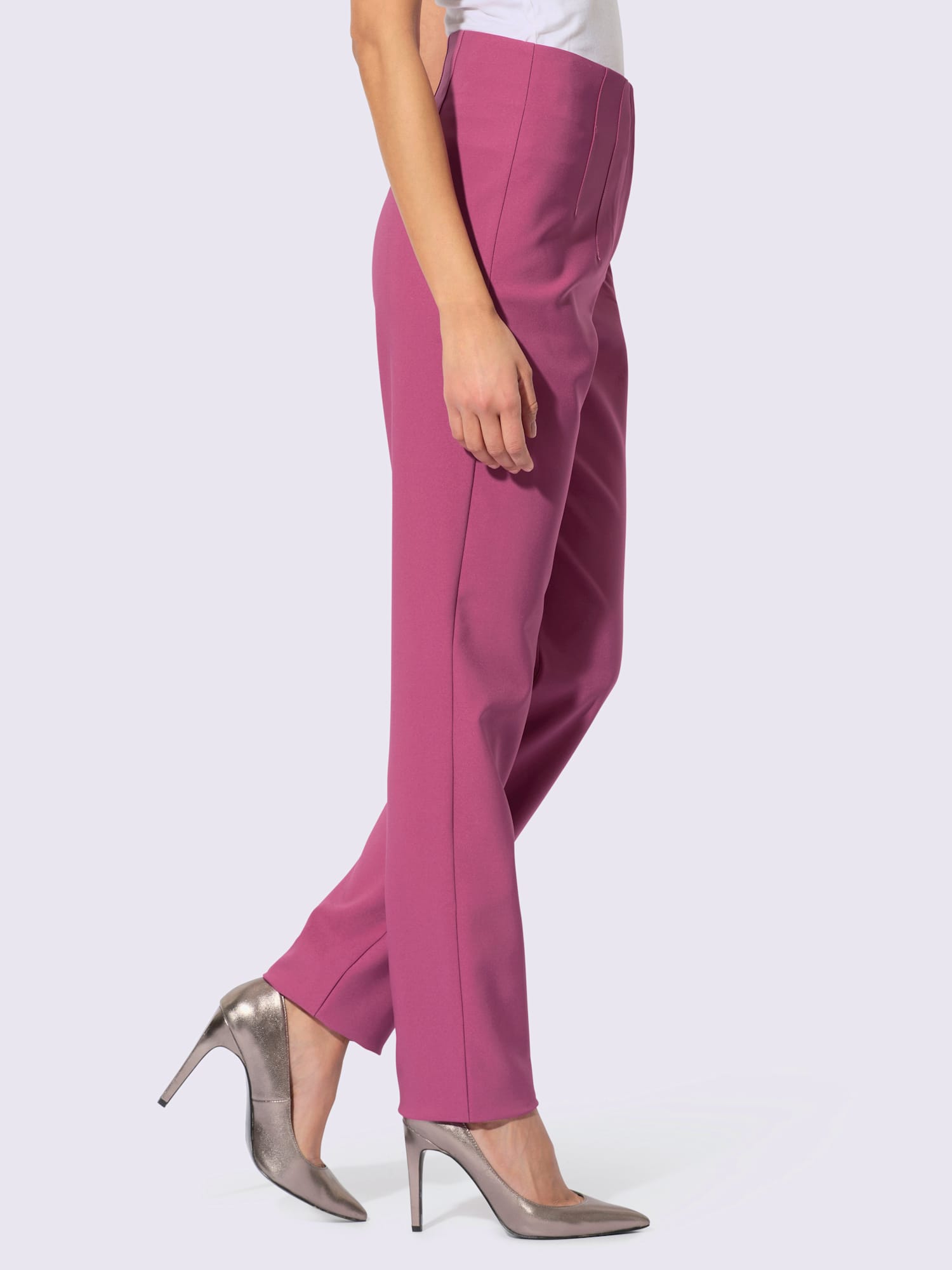 Pantalon tissé polyester recyclé, couleur rose, taille 40, marque Creation L - Witt