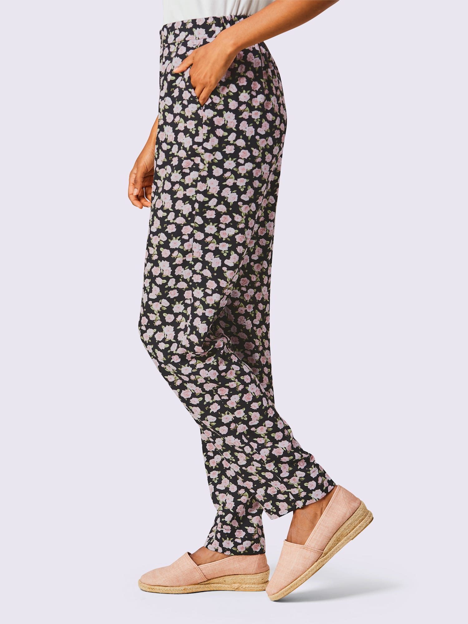 Pantalon mélange de modal doux, couleur noir, taille 40, marque CREATION L PREMIUM - helline
