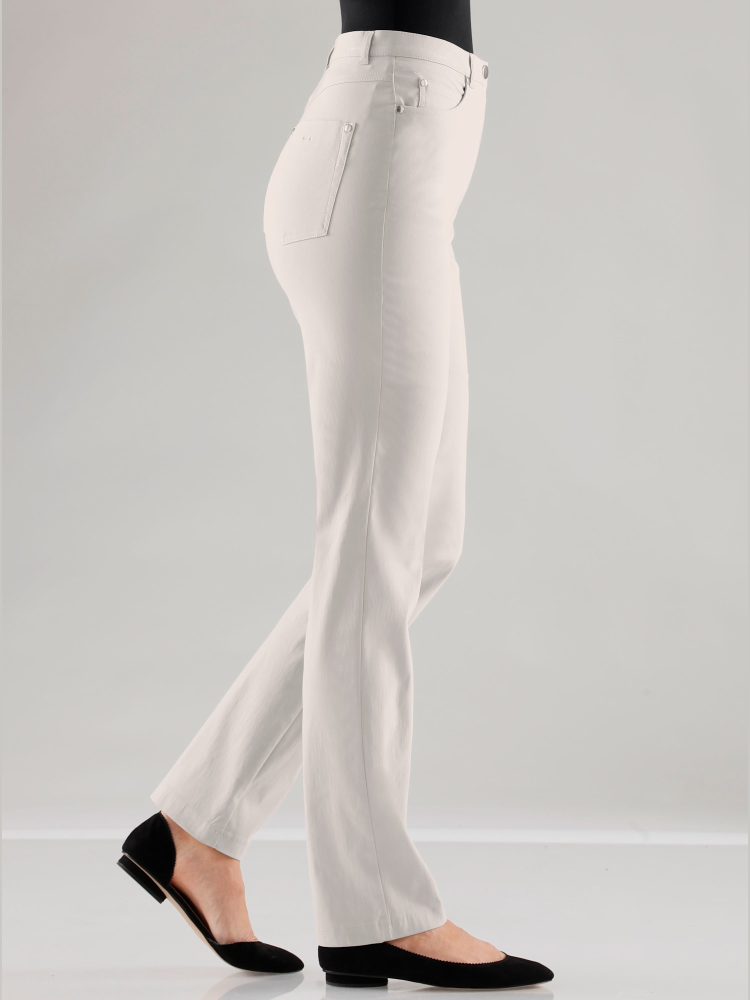 Pantalon féminin à coupe 5 poches classique, couleur gris, taille 56, marque Stehmann Comfort line - helline