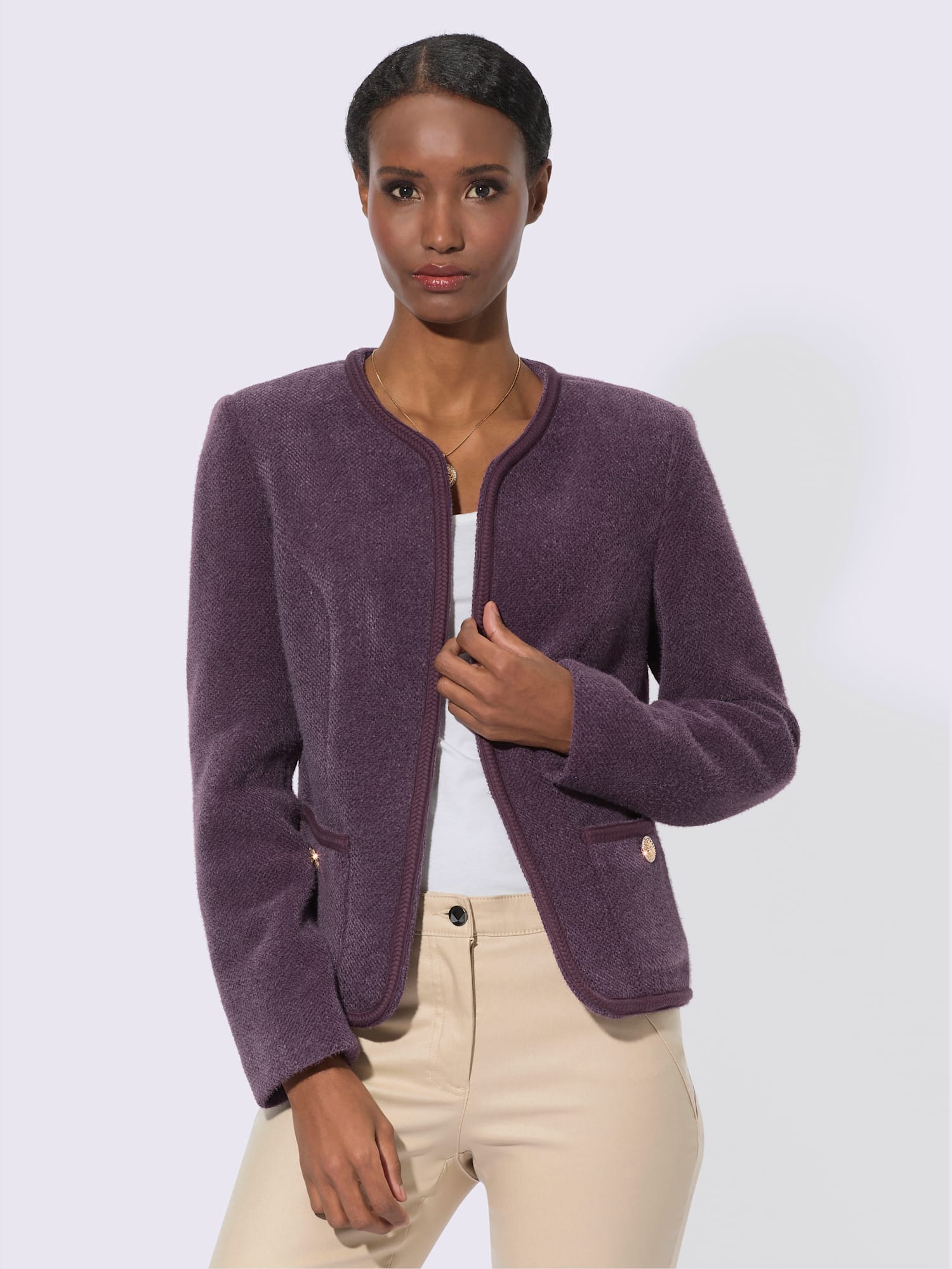 Blazer qualité hivernale, couleur violet, taille 46, marque Creation L - helline