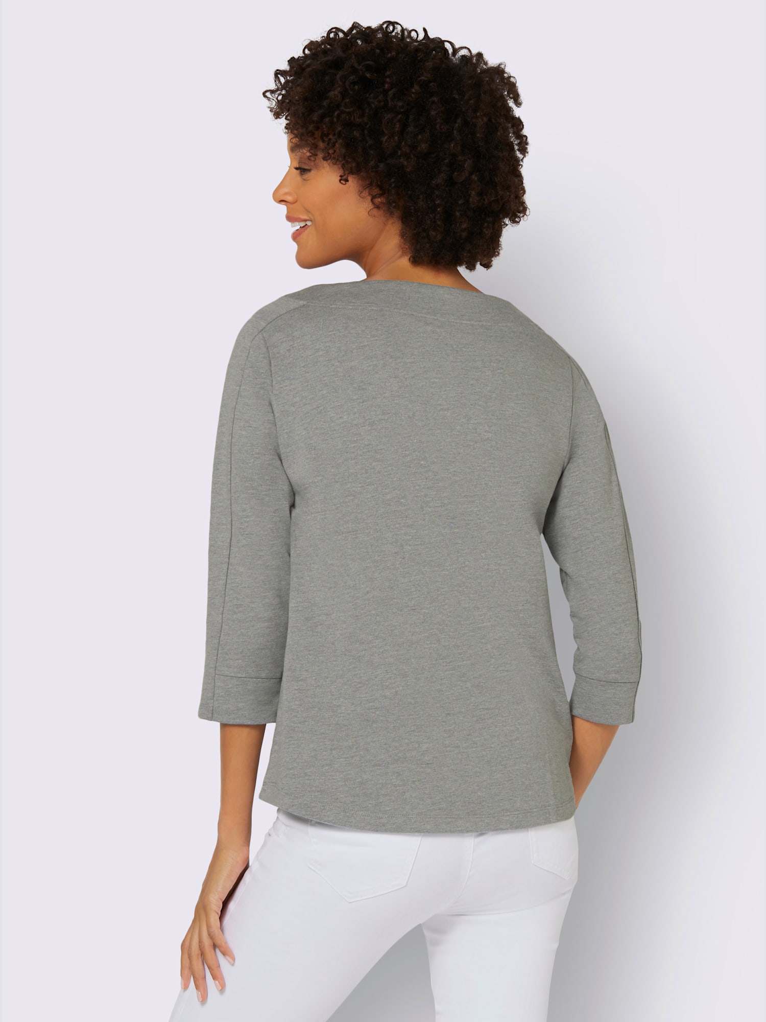 Sweatshirt avec coton, couleur gris, taille 40, marque Collection L - helline