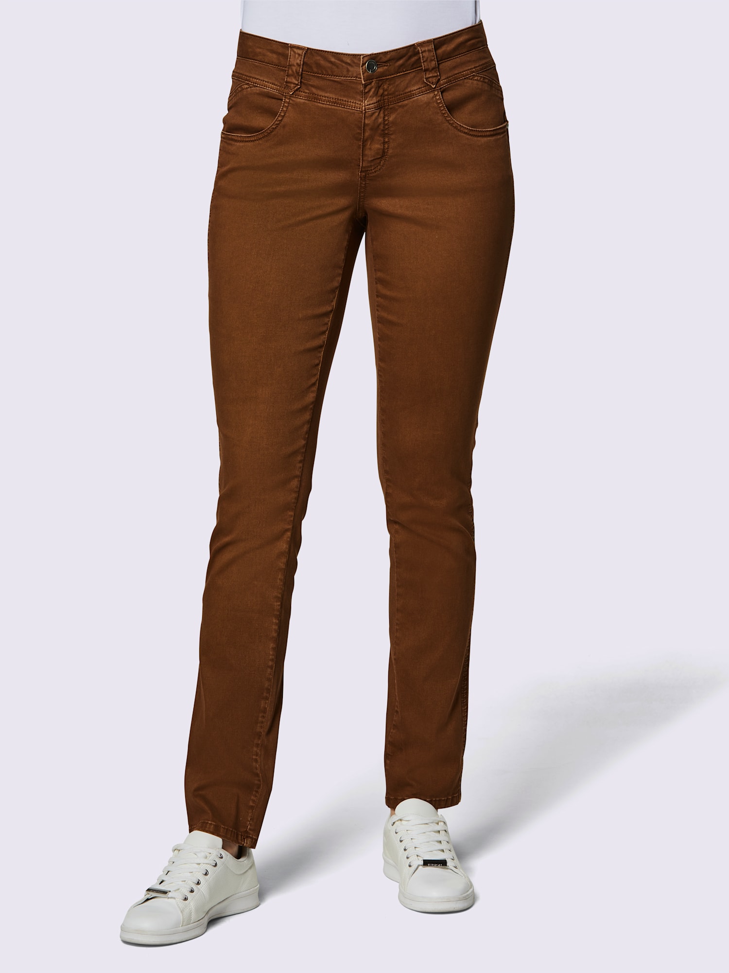 Jean mélange coton et lyocell de qualité, couleur marron, taille 50, marque CREATION L PREMIUM - helline