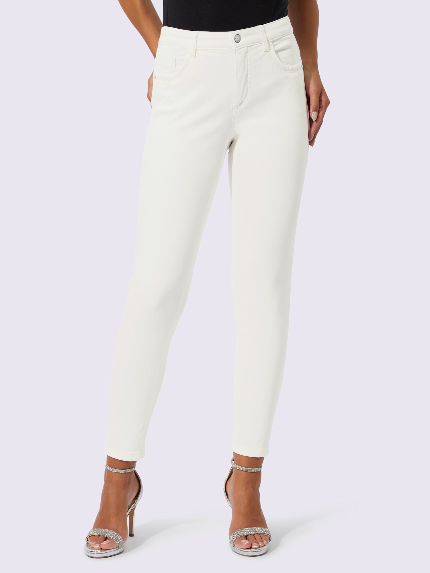 Jean 7/8 coton de qualité, couleur couleur ivoire, taille 38, marque Creation L - helline