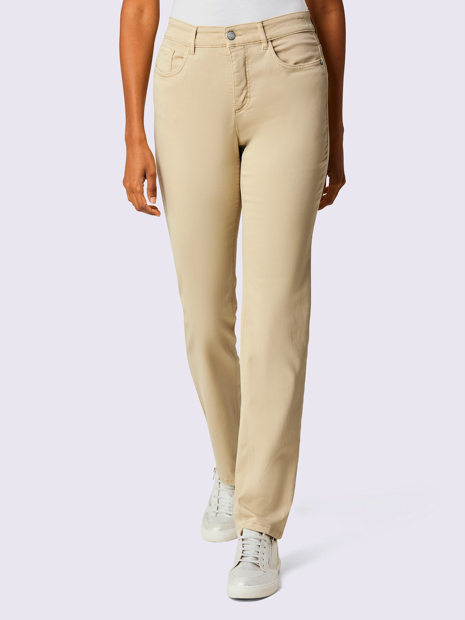 Jean 5 poches très extensible, couleur marron, taille 42, marque Ascari - helline