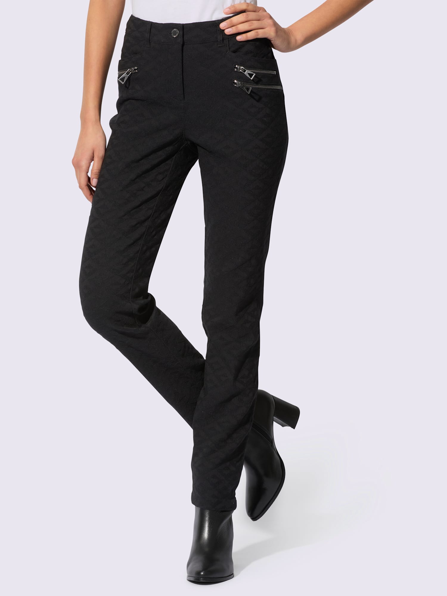 Pantalon en jersey qualité viscose extensible souple, couleur noir, taille 46, marque Creation L - helline