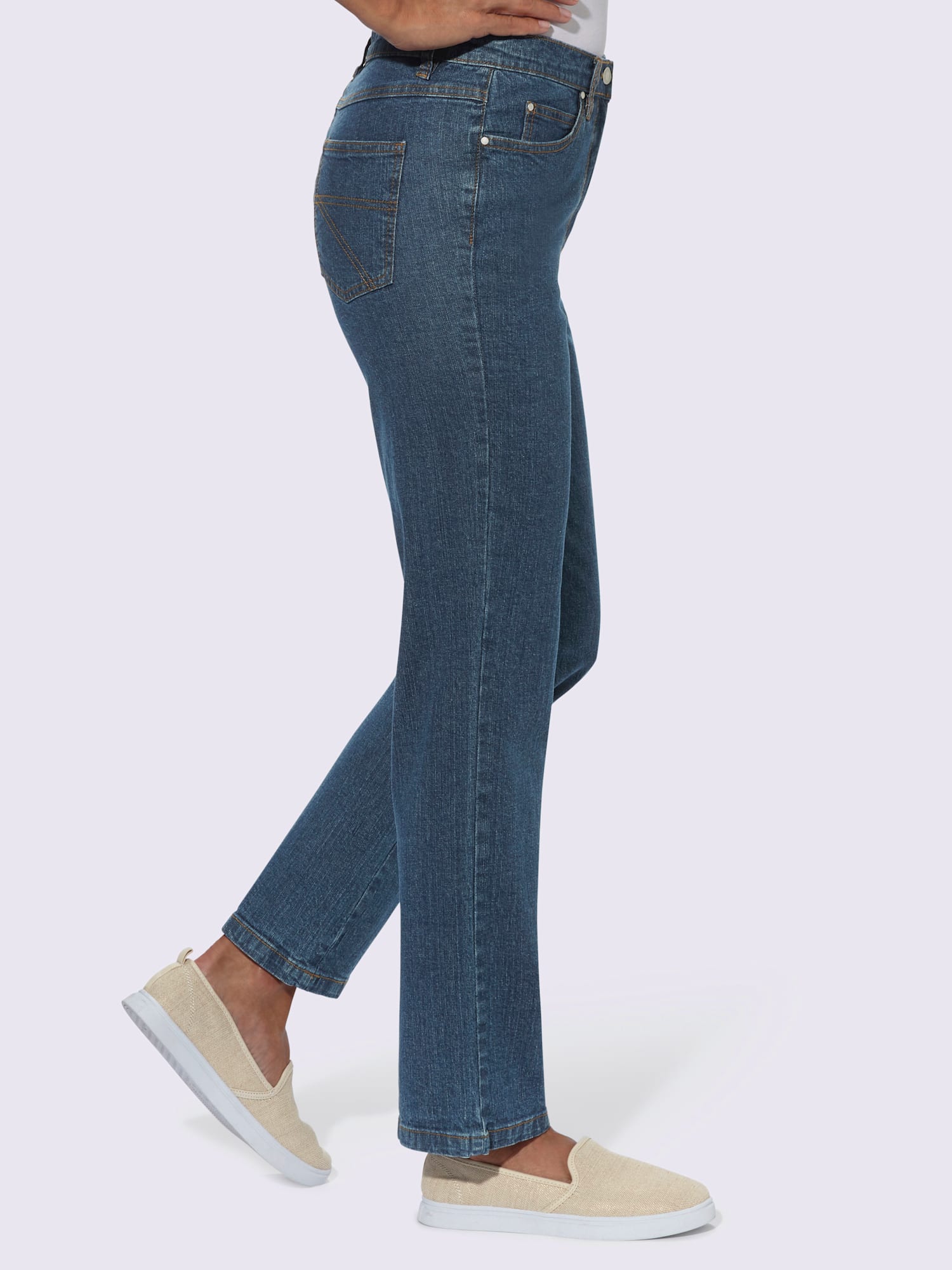 Jean 5 poches stretch perfect fit, couleur bleu, taille 52, marque Collection L - helline