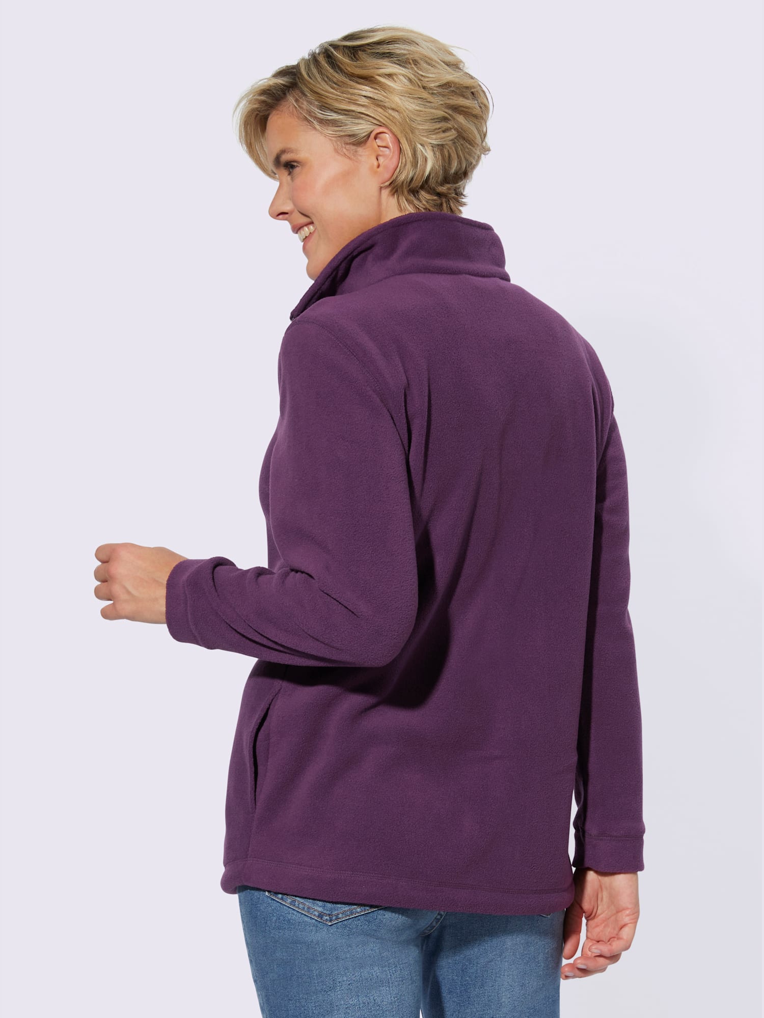 Veste polaire traitement contre les bouloches, couleur violet, taille 50, marque Collection L - helline