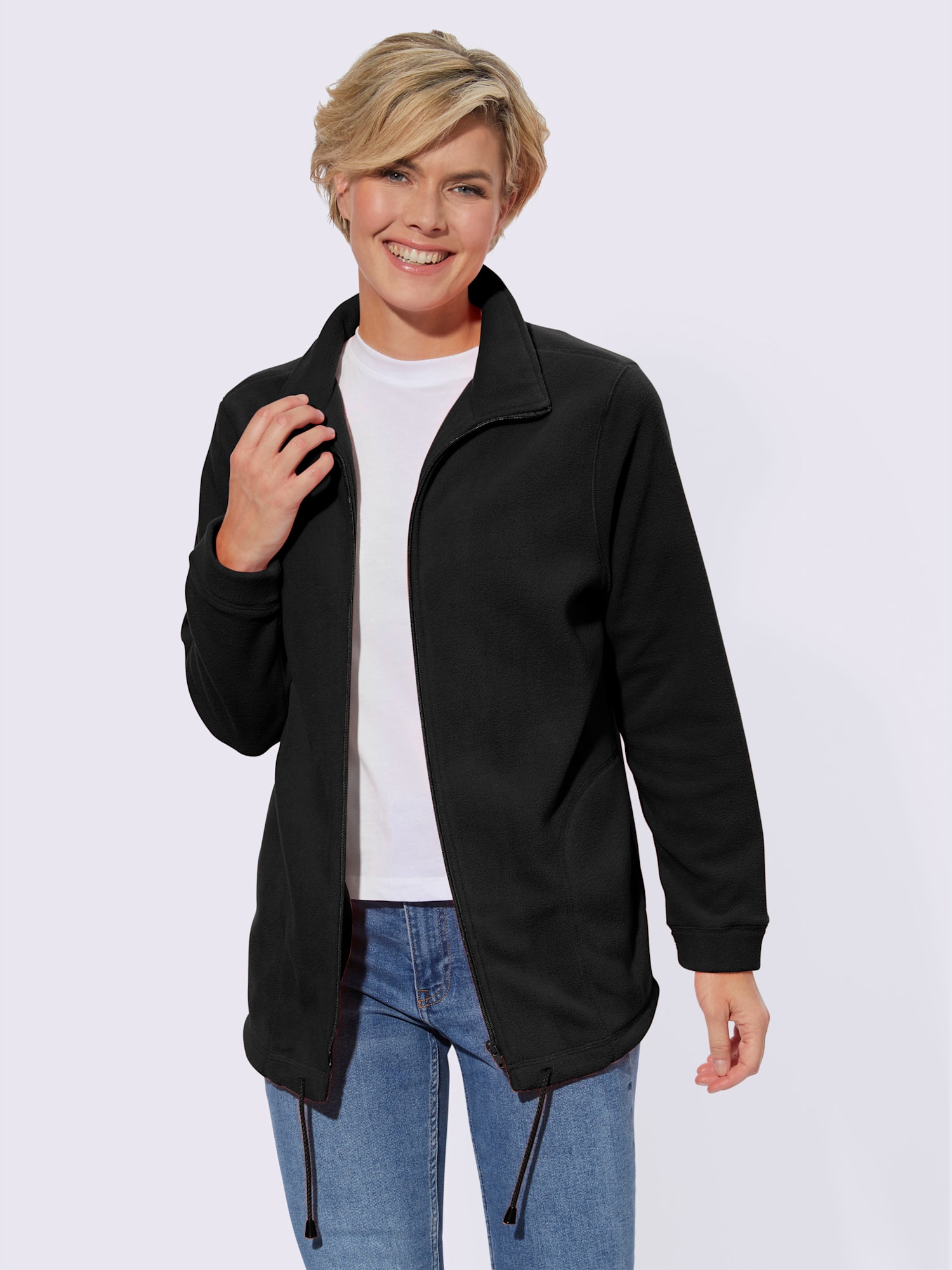 Veste polaire traitement contre les bouloches, couleur noir, taille 38, marque Collection L - helline
