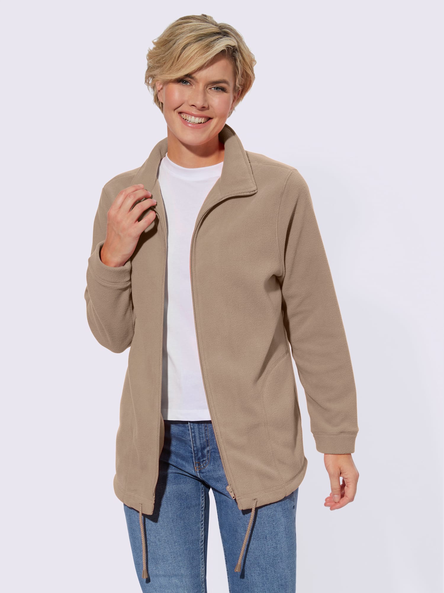Veste polaire traitement contre les bouloches, couleur gris, taille 26, marque Collection L - helline