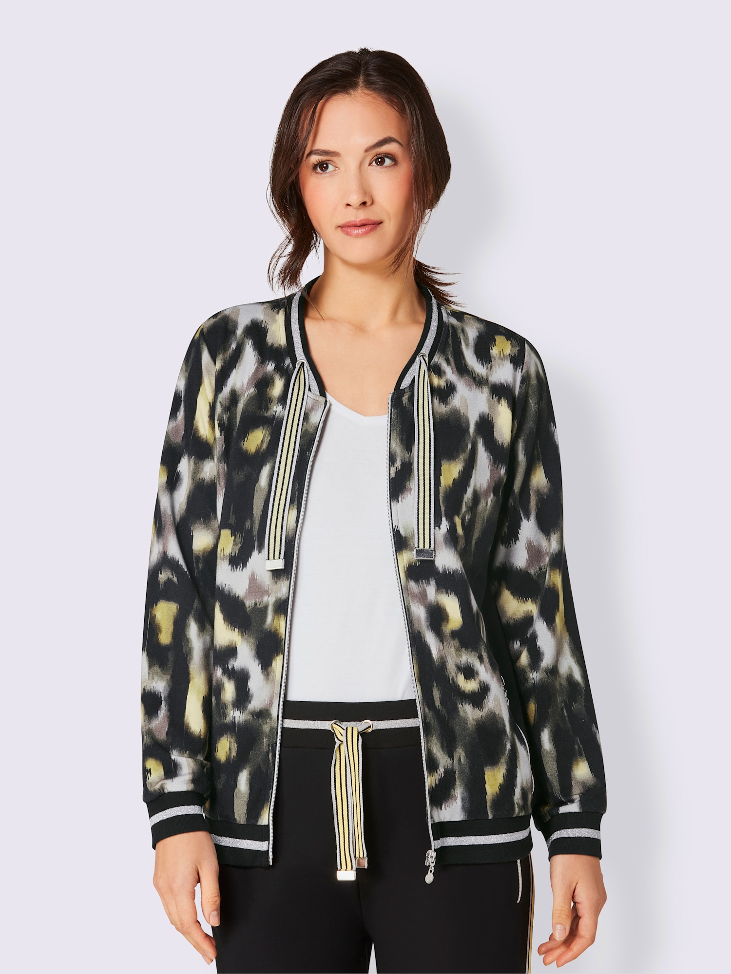 Veste en modal et viscose matière sweat, couleur gris, taille 42/44, marque CREATION L PREMIUM - helline