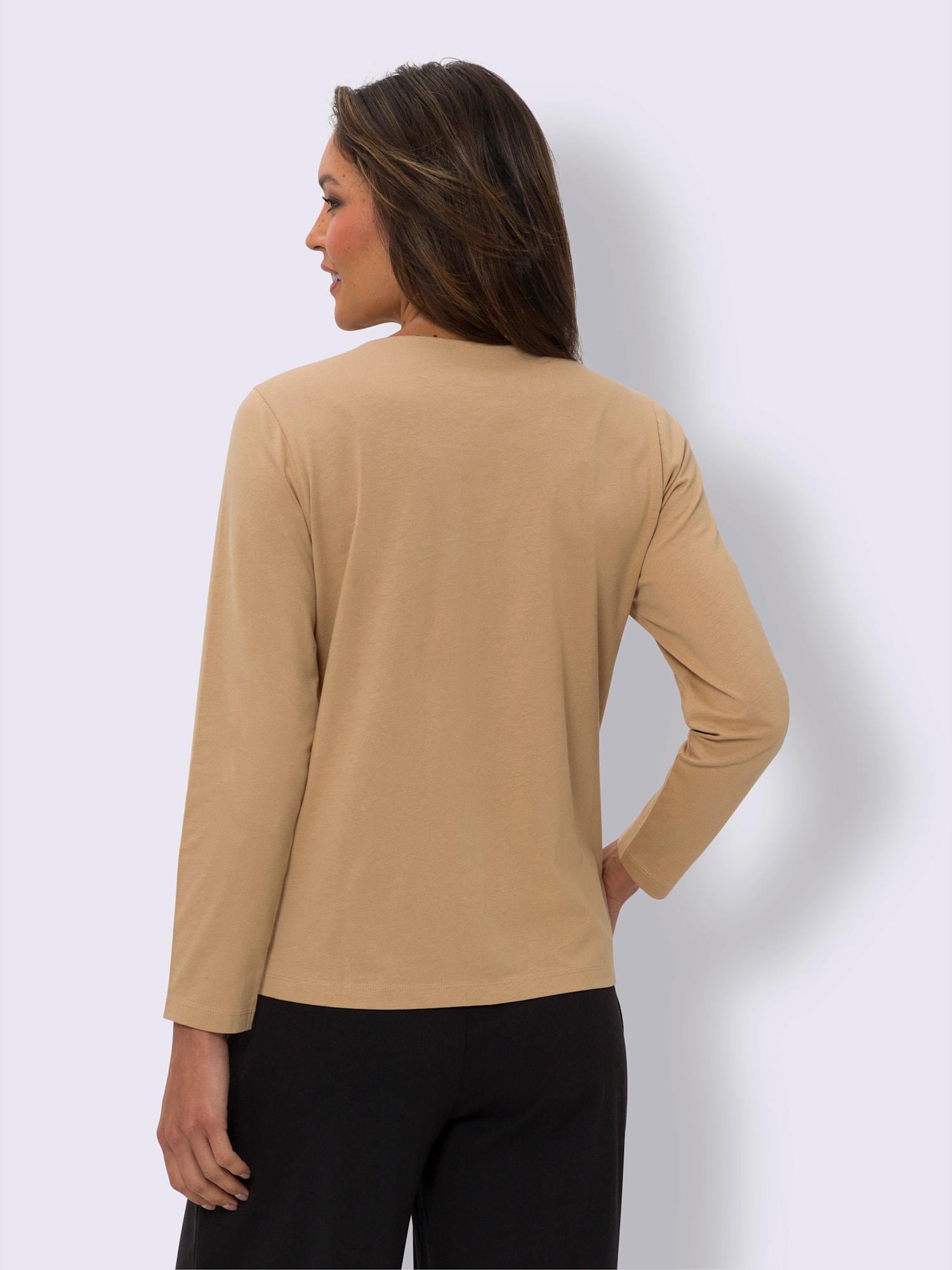 T-shirt à manches longues pur coton, couleur marron, taille 44 - Witt