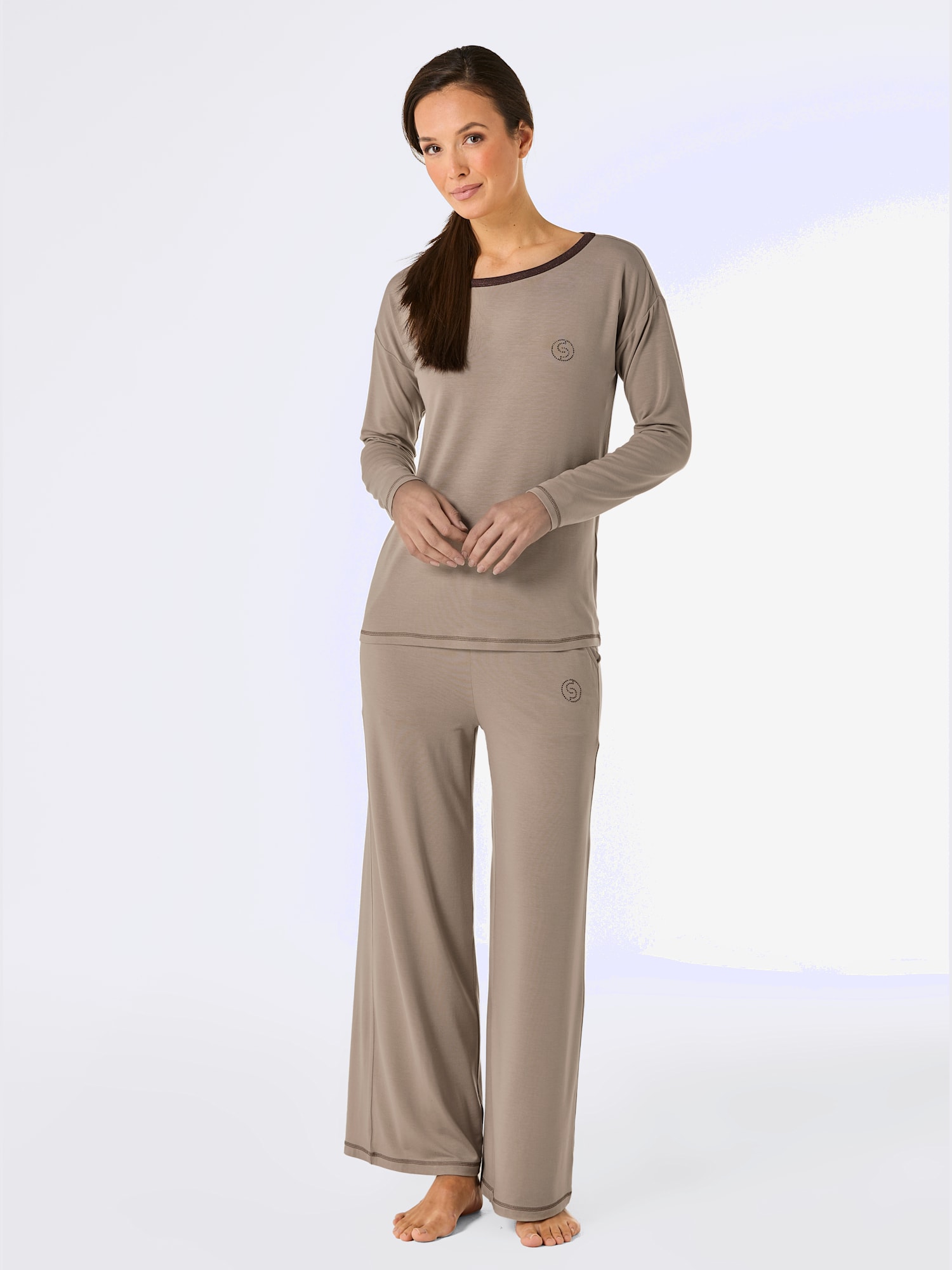 Tenue détente en lyocell jersey fin, couleur marron, taille 19/20, marque CREATION L PREMIUM - helline