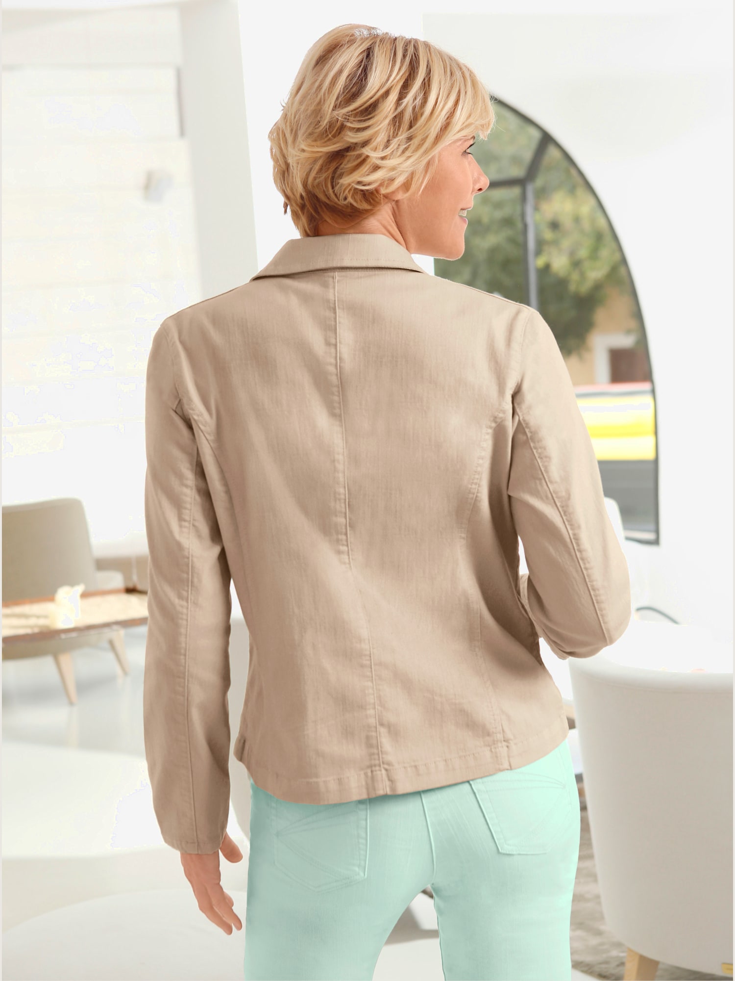Veste blazer 65% coton, couleur gris, taille 40, marque Collection L - helline