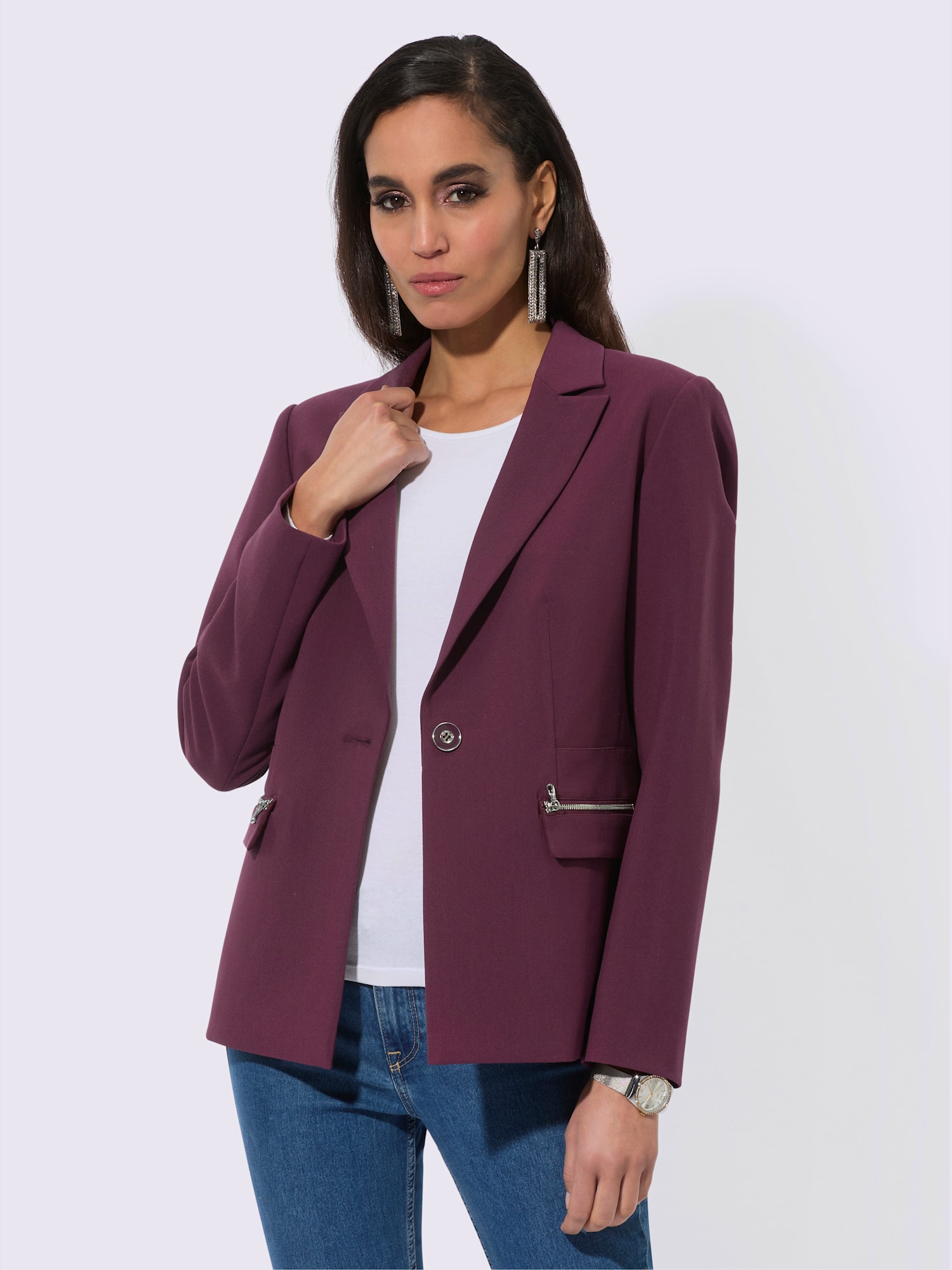 Blazer 33% viscose, couleur rouge, taille 40, marque Creation L - helline