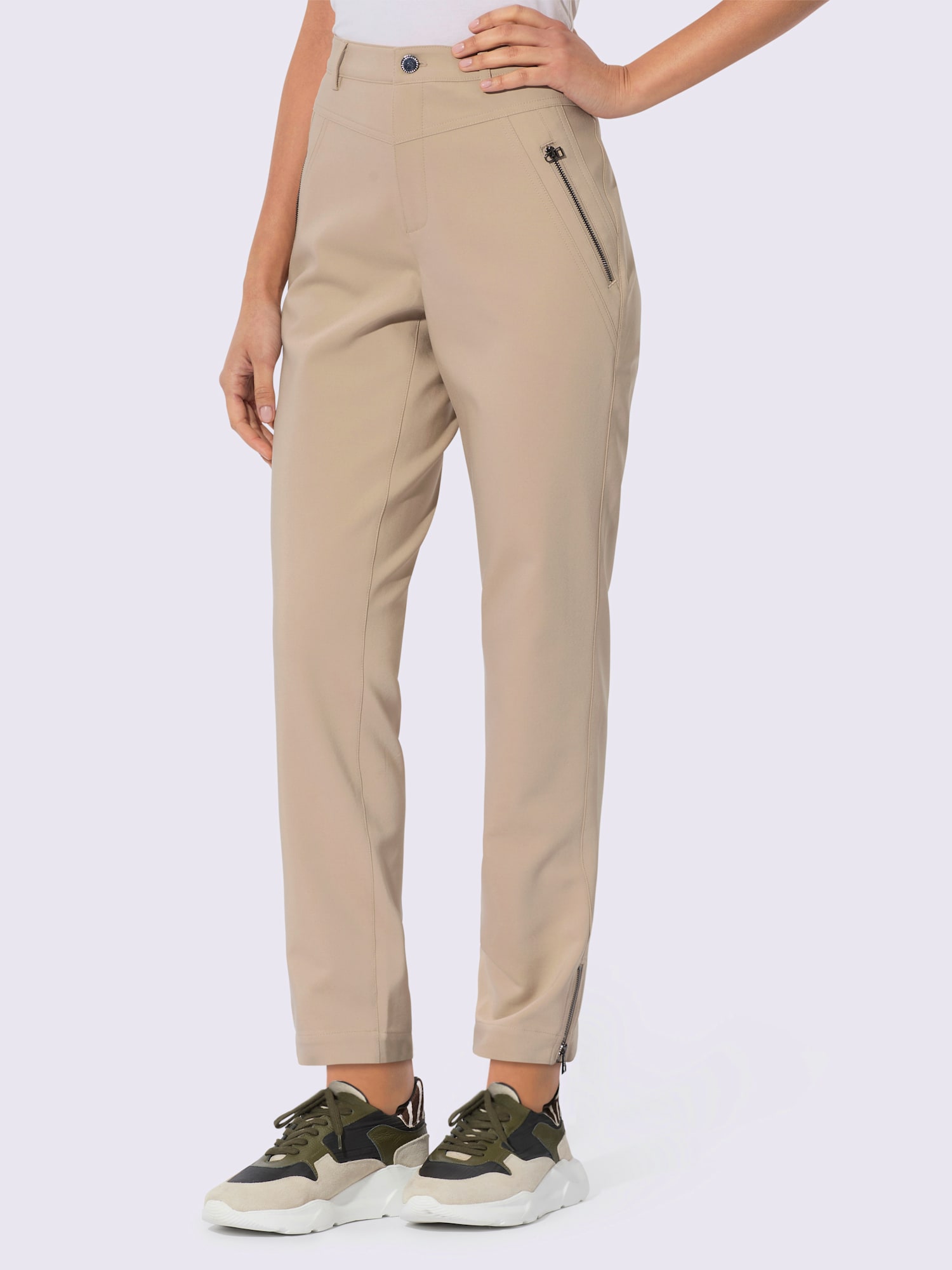 Pantalon qualité tissée, couleur marron, taille 50, marque Creation L - helline