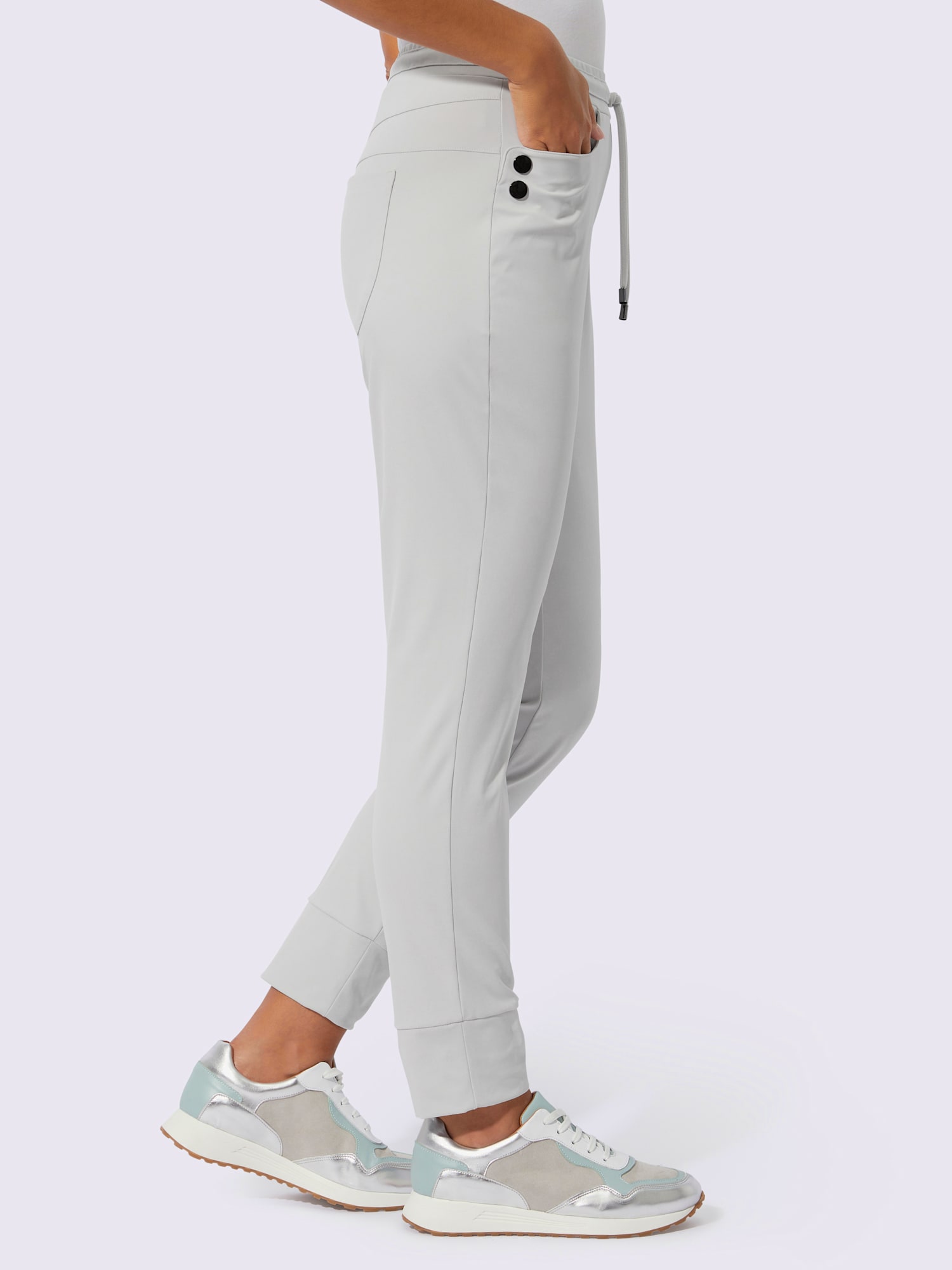 Pantalon jogpant qualité jersey extensible, souple et confortable, couleur gris, taille 54, marque Creation L - helline
