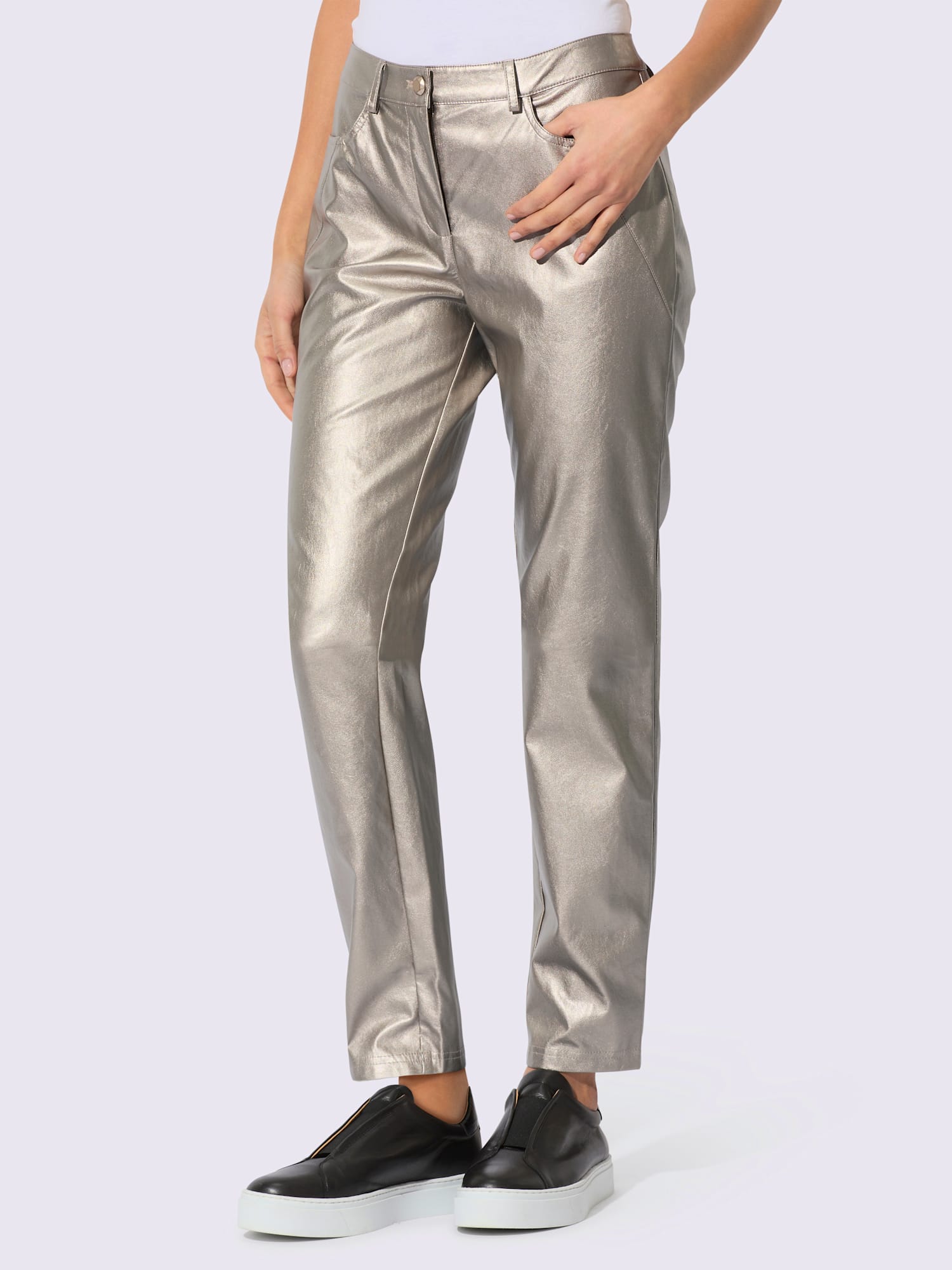 Pantalon coupe 4 poches, couleur couleur or, taille 42, marque Creation L - Witt