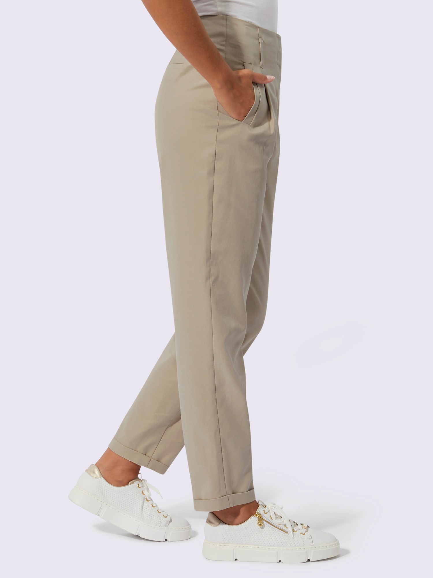 Pantalon qualité lyocell estivale, couleur marron, taille 54, marque Creation L - Witt
