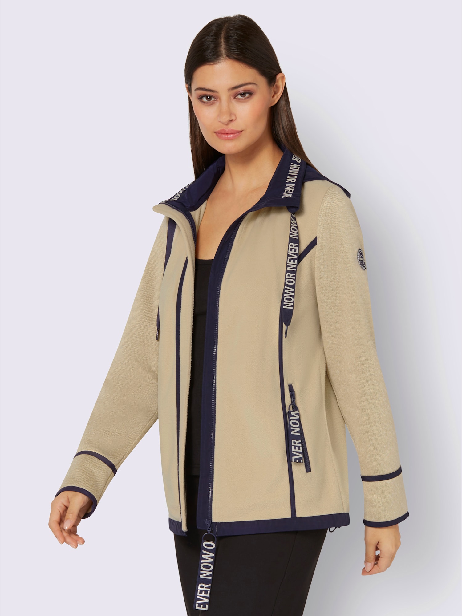 Veste polaire qualité polaire moelleuse, couleur marron, taille 46, marque Creation L - helline