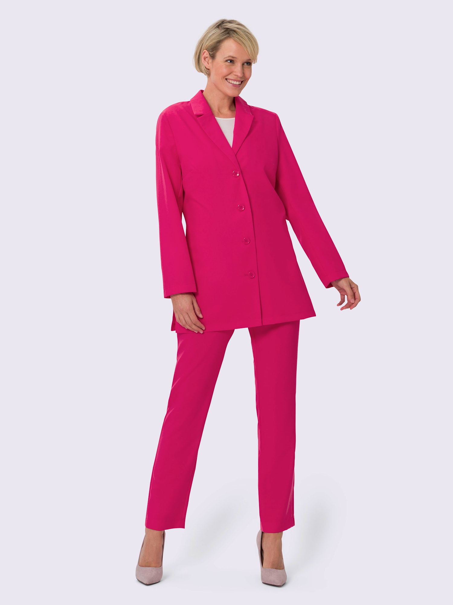 Tailleur pantalon tendance, couleur rose, taille 50 - Witt