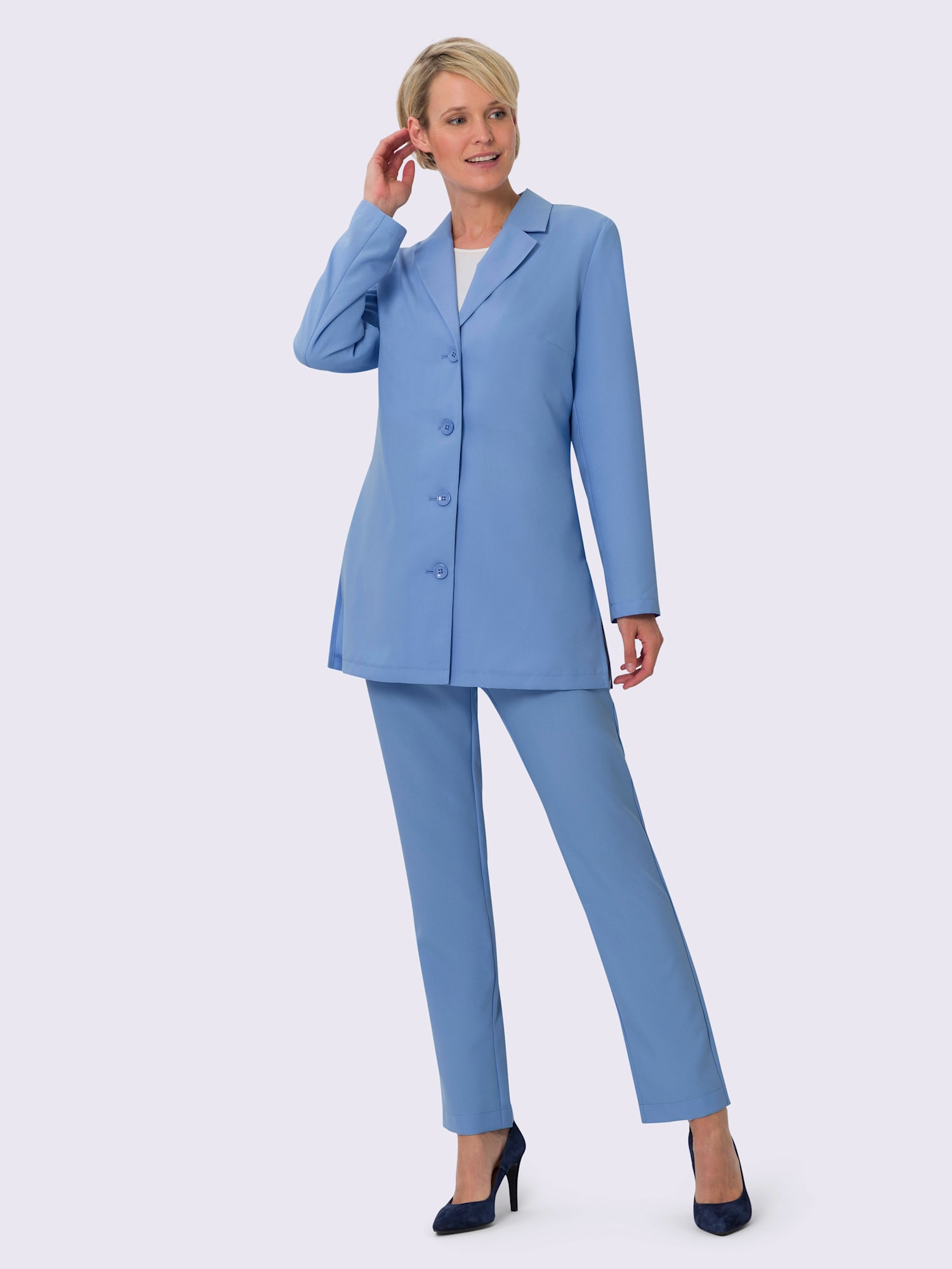 Tailleur pantalon tendance, couleur bleu, taille 58 - Witt