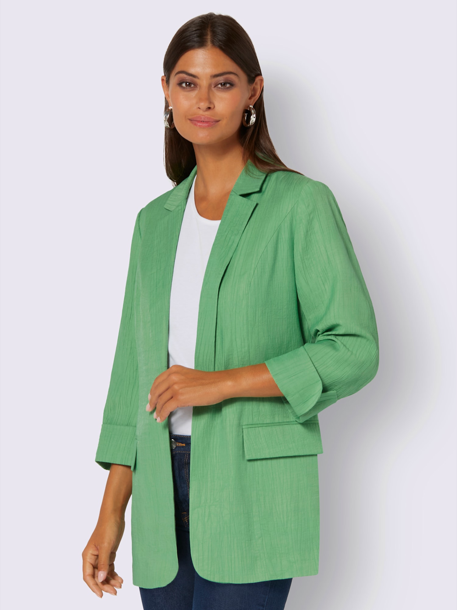 Blazer viscose, couleur vert, taille 50, marque Creation L - helline