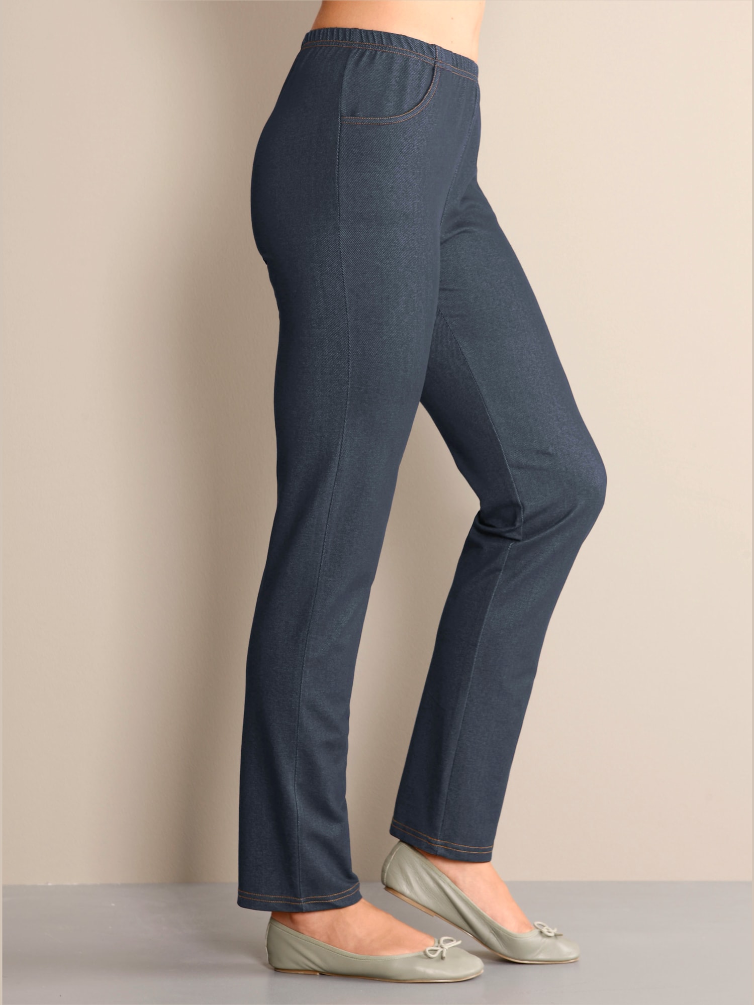 Pantalon de loisirs imitation jean, couleur bleu, taille 52 - helline