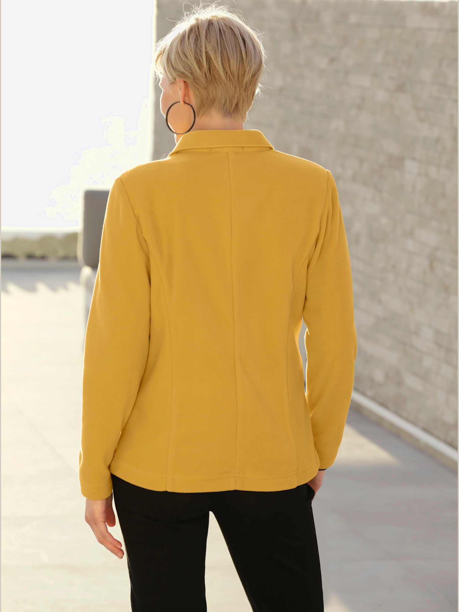 Blazer polaire, couleur jaune, taille 46, marque Collection L - helline