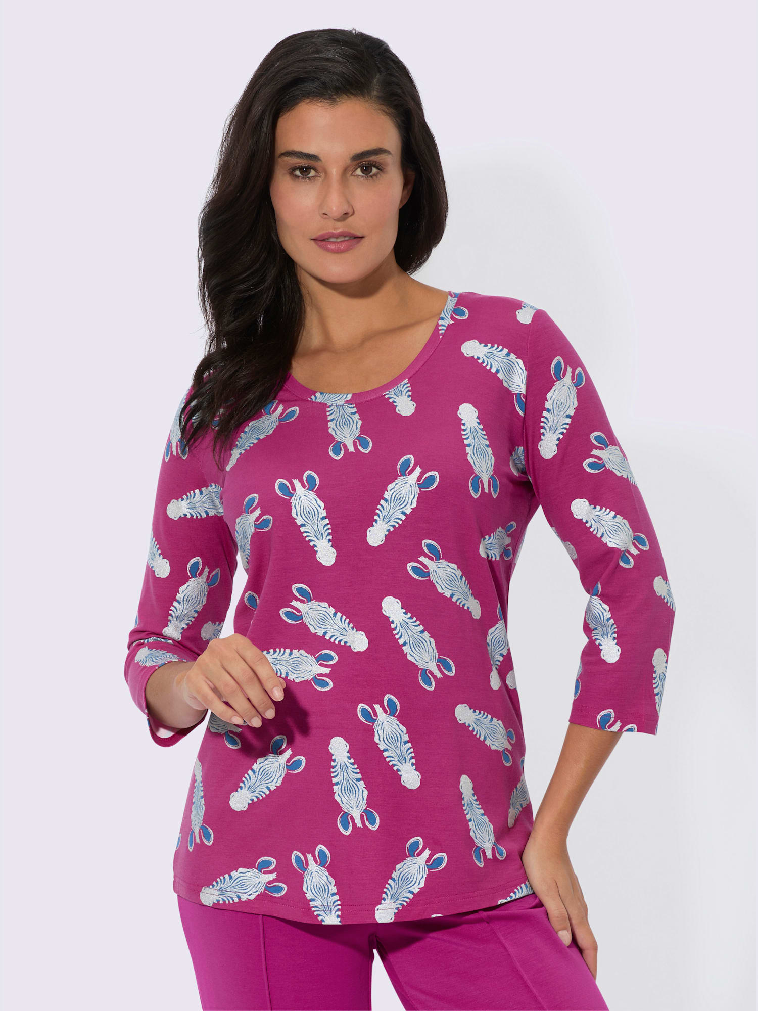 T-shirt jersey fin, couleur rose, taille 54/56, marque feel good - helline