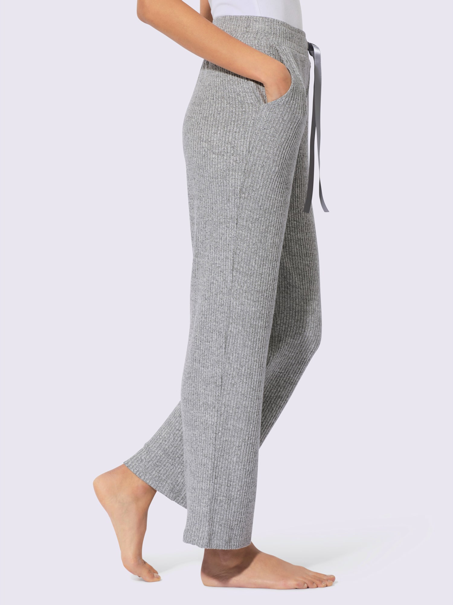 Pantalon tricot fin très doux, couleur gris, taille 50/52, marque feel good - helline